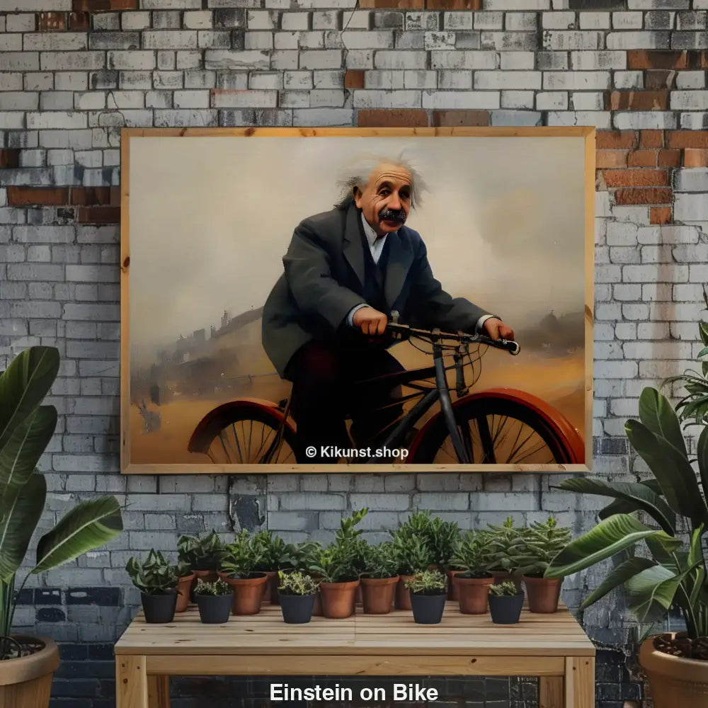 Einstein on Bike – AI Art