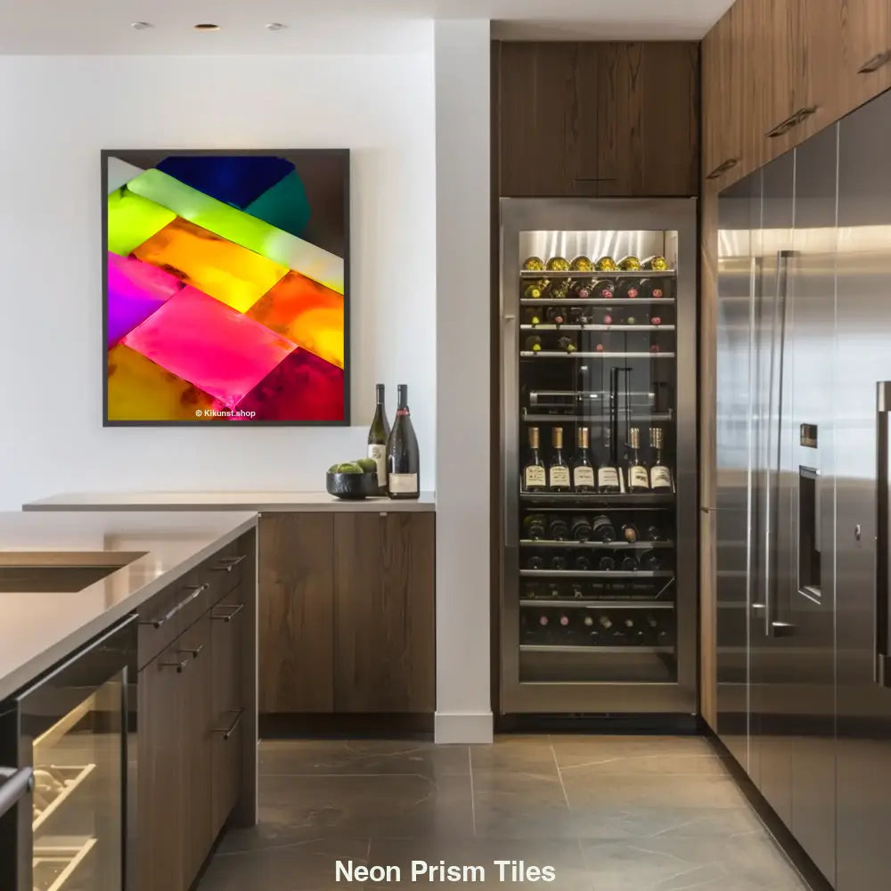 Neon Prism Tiles – AI Art