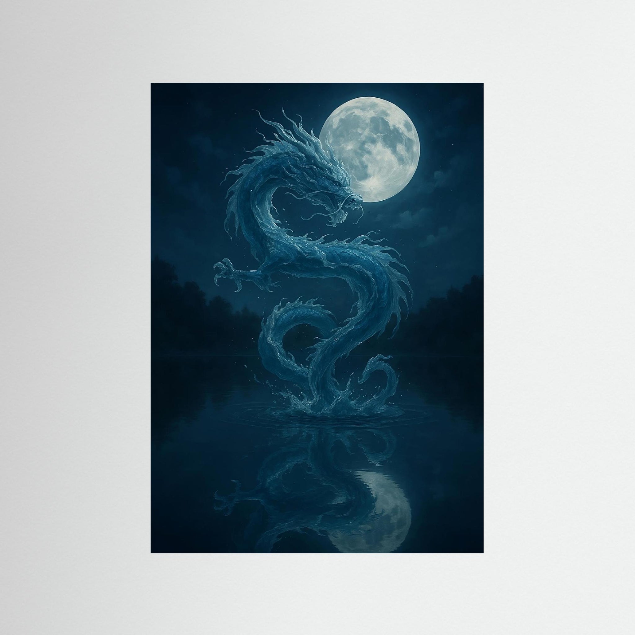 Moonrise Serpent – AI Art (Print)