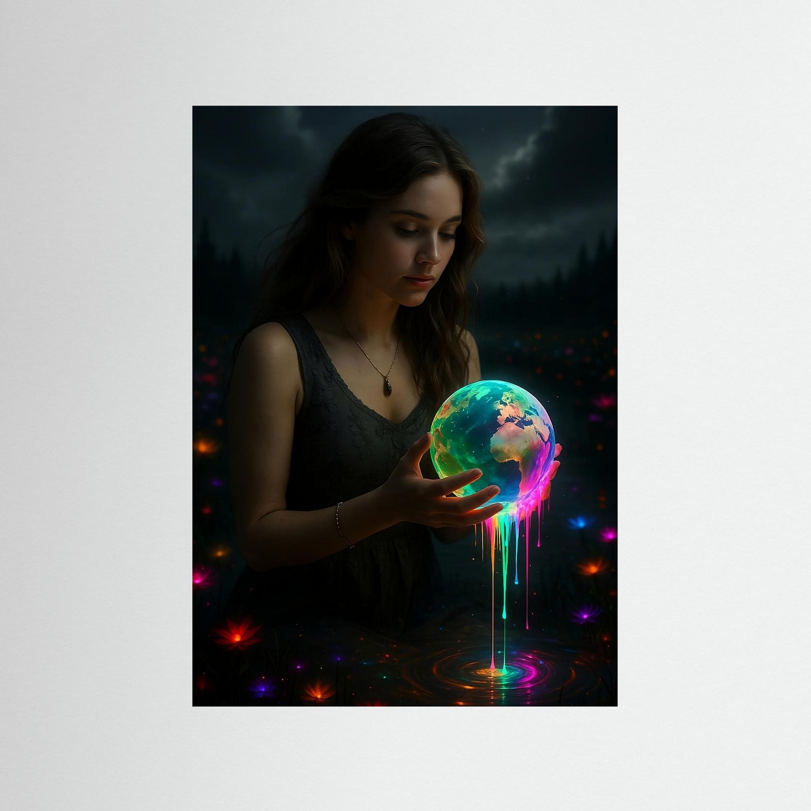Holding the Melting World – AI Art (Print)
