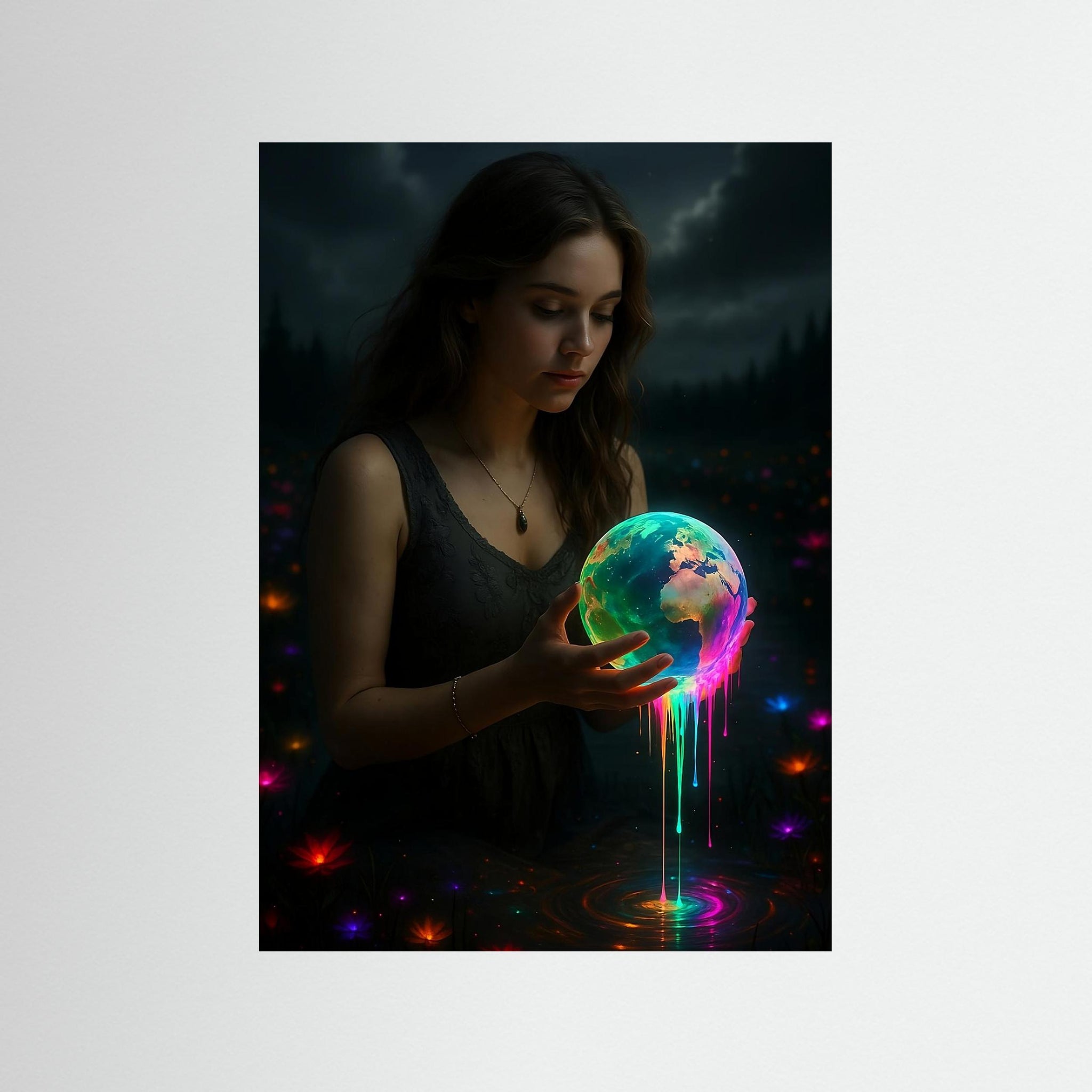 Holding the Melting World – AI Art (Print)