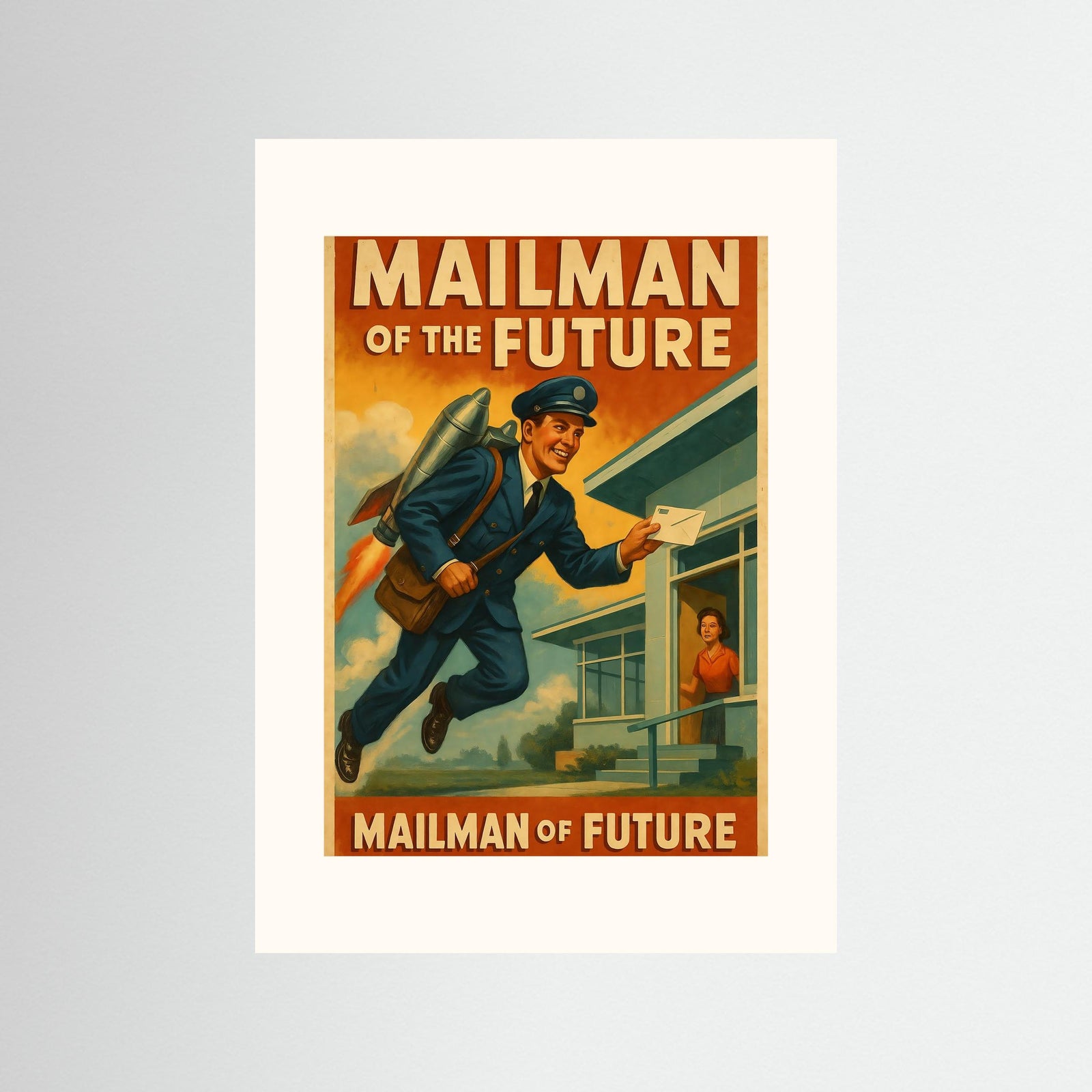 Mailman of the Future – AI Art (Print)