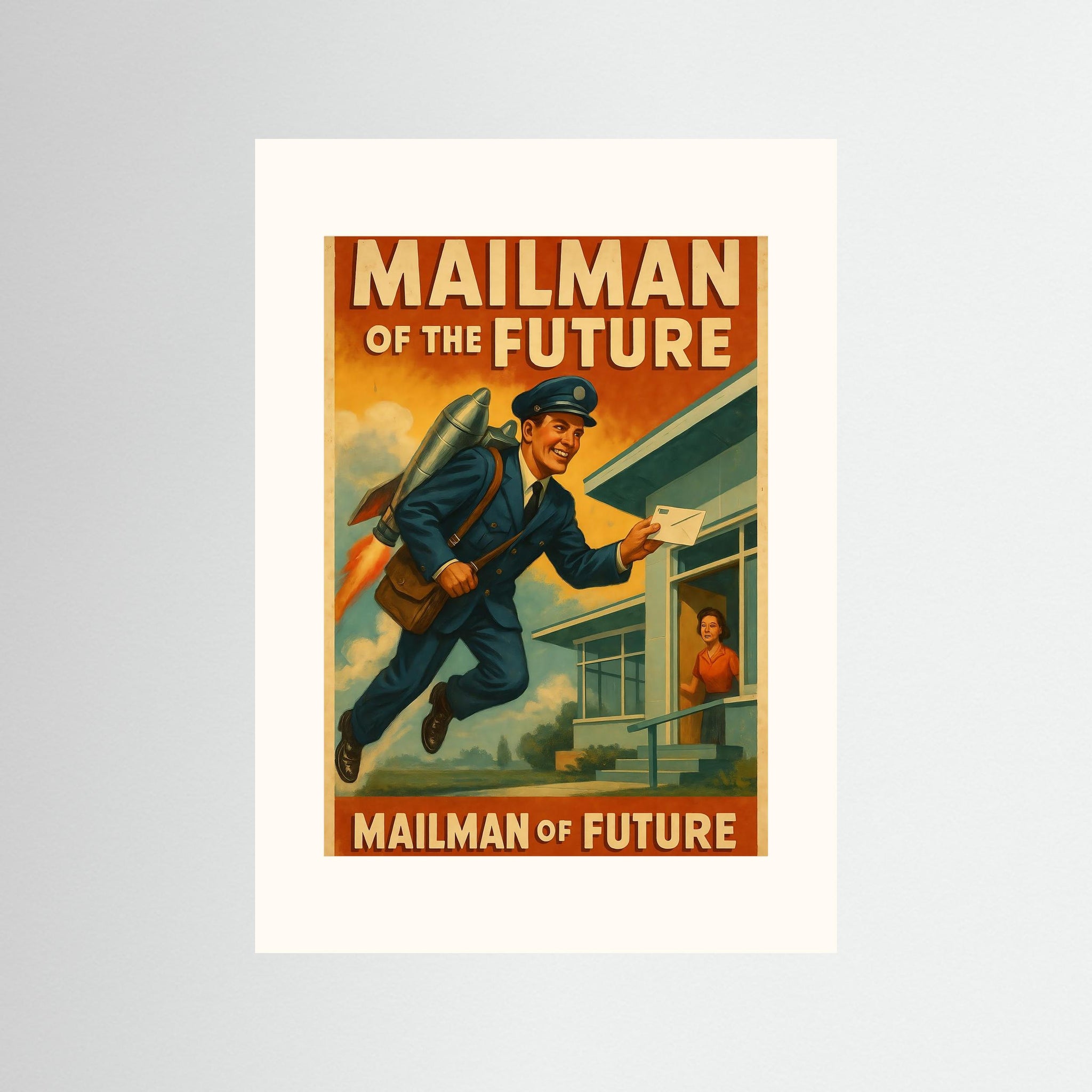 Mailman of the Future – AI Art (Print)