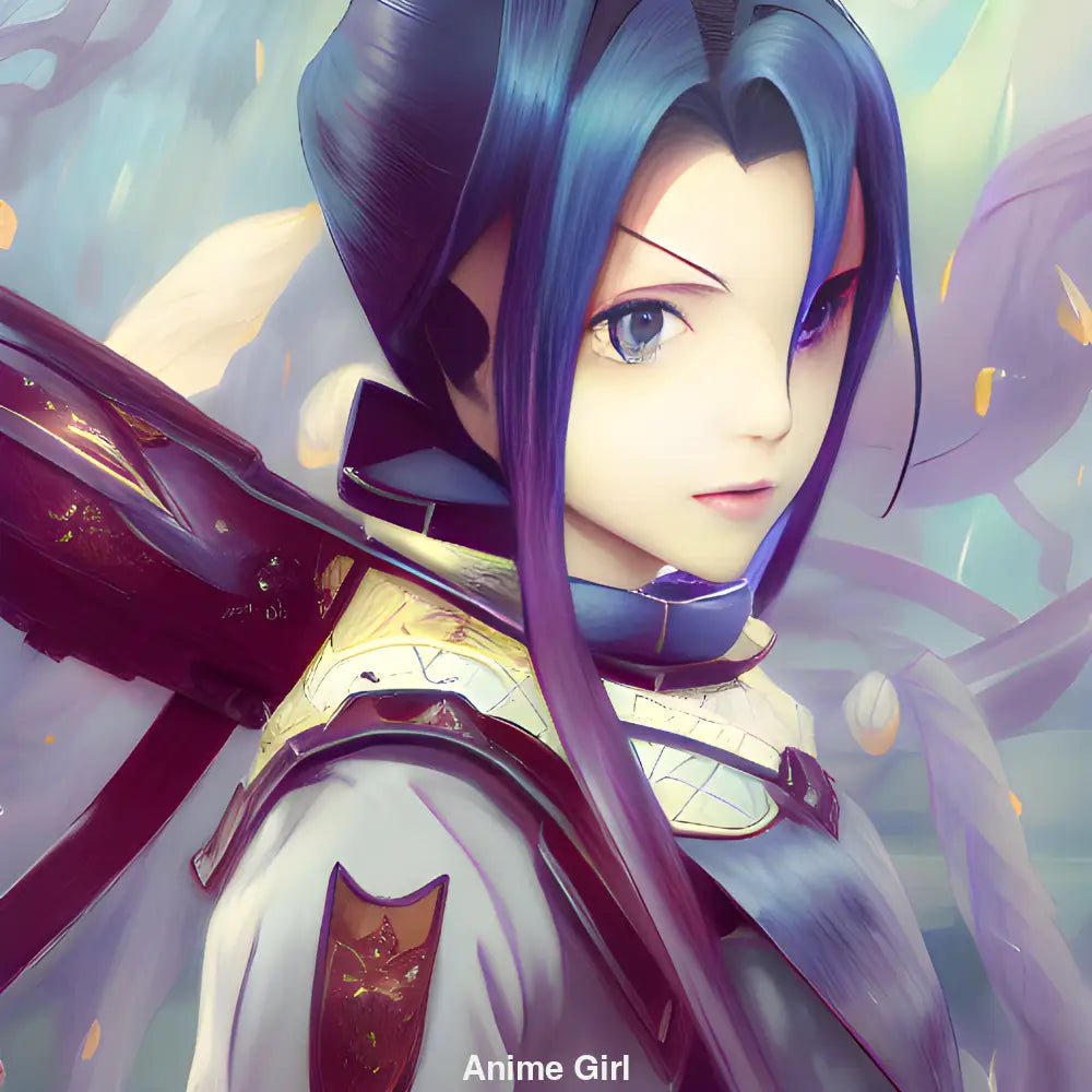 Porträt eines Anime-Mädchens mit detailreichem Design und lebendigen Farben – KI-generierte, einzigartige Illustration.