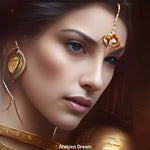 Porträt einer orientalischen Frau in traditioneller Tracht, detailreich von KI generiert – symbolisiert Eleganz und moderne Technologie.