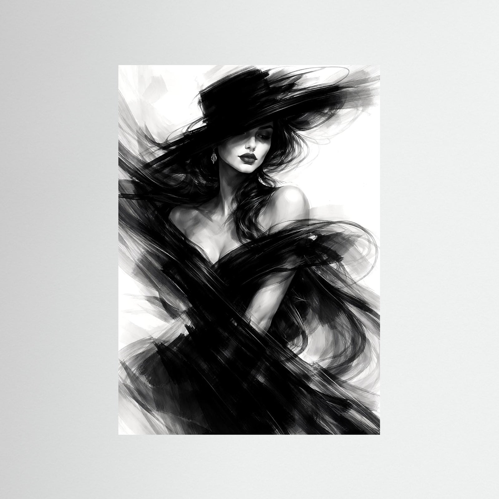 Dressed in Shadow – AI Art (Print)