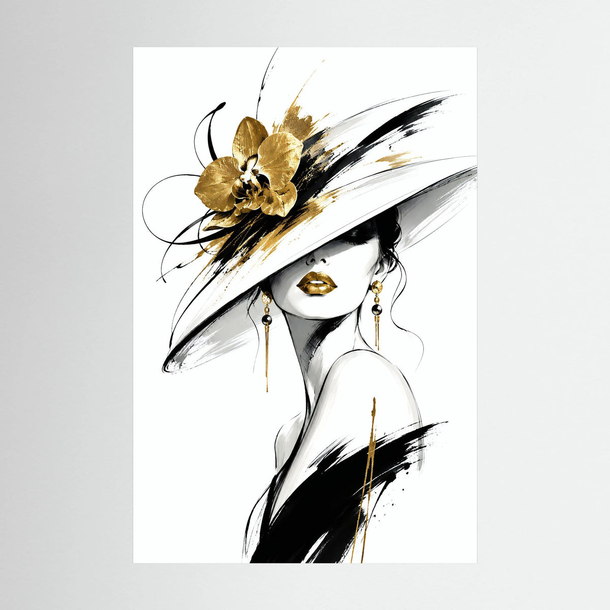 Golden Elegance Kunstdruck rahmenlos.