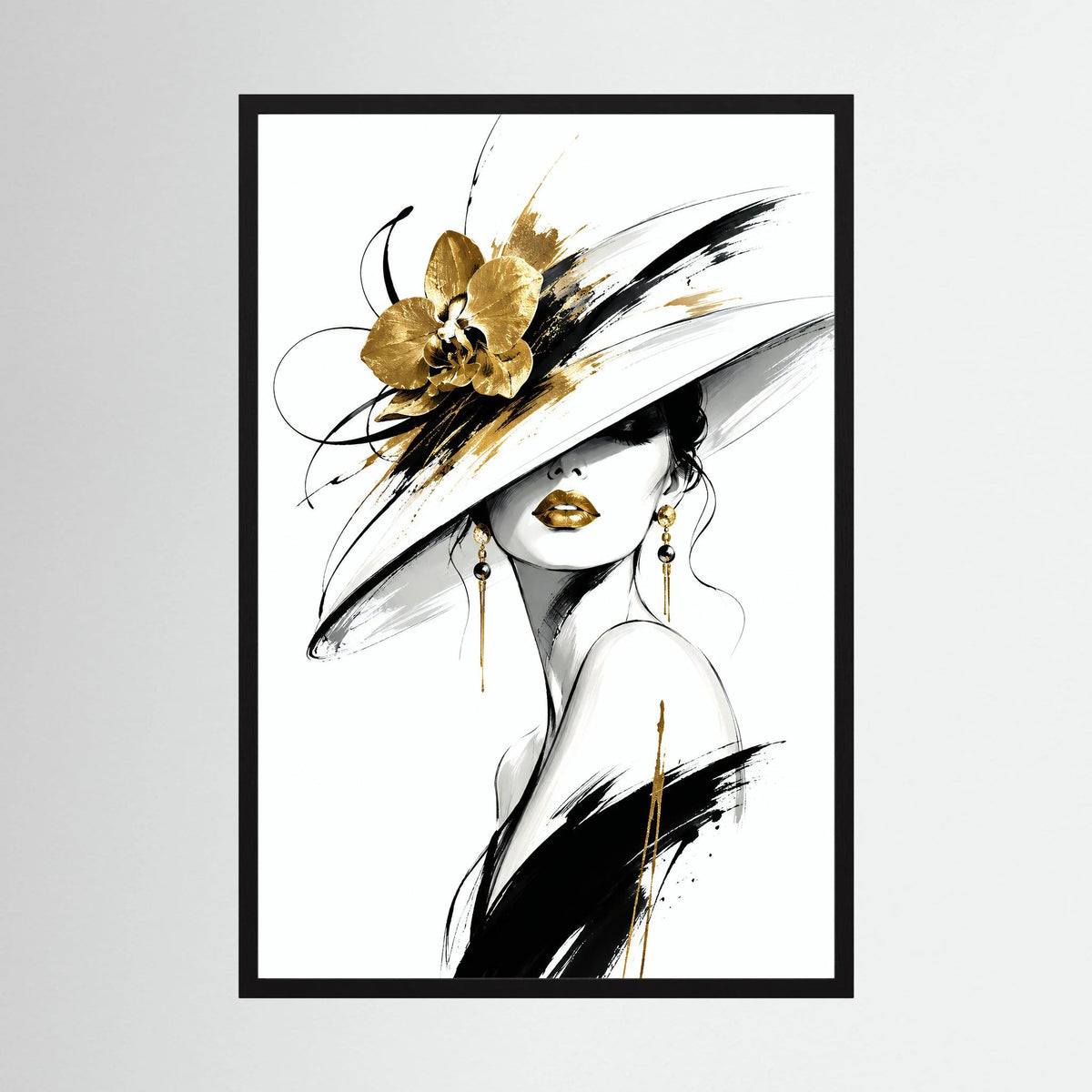 Elegants Frauenportrait mit schwarzem Rahmen
