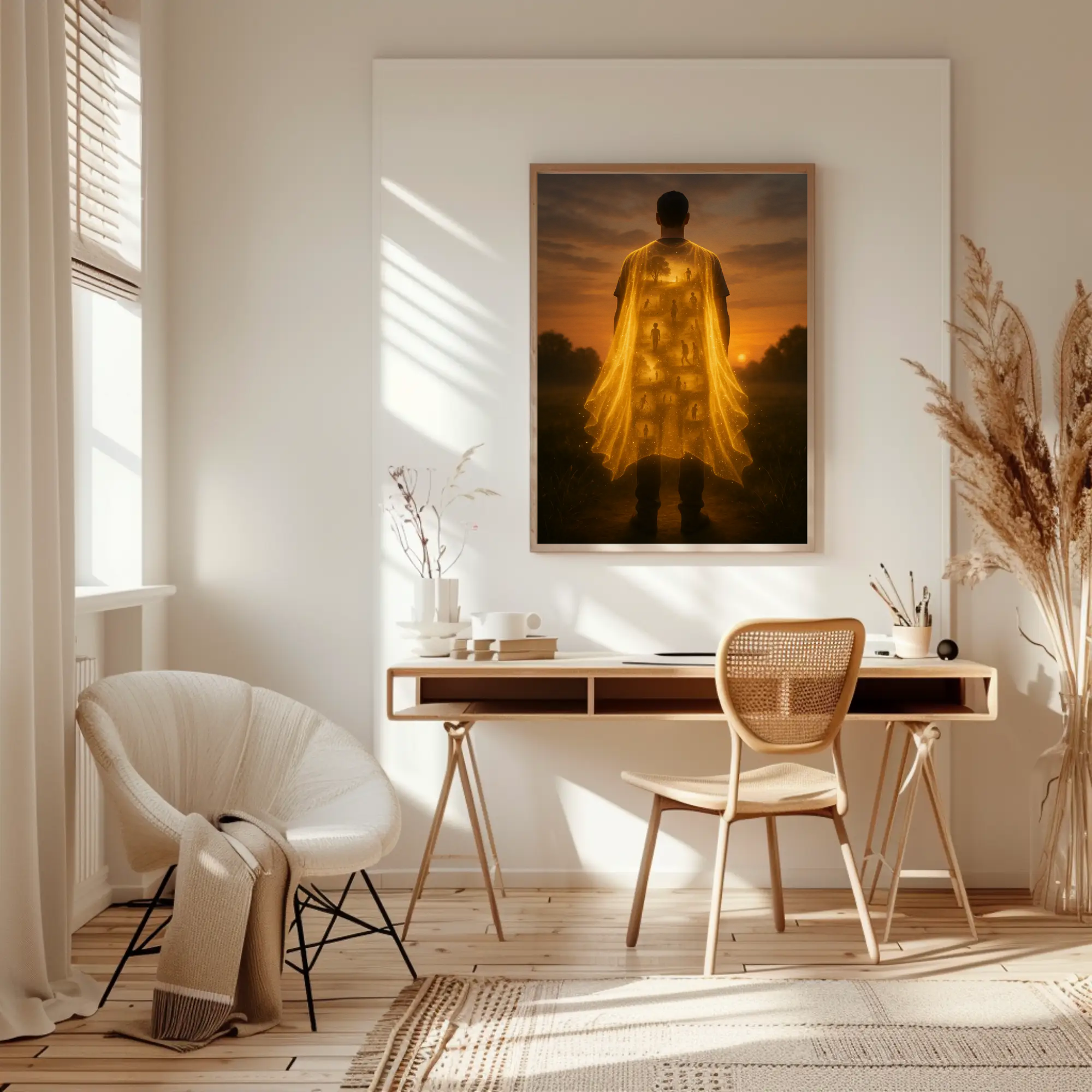 Goldenes Lichtmotiv mit ruhiger, klarer Bildwirkung