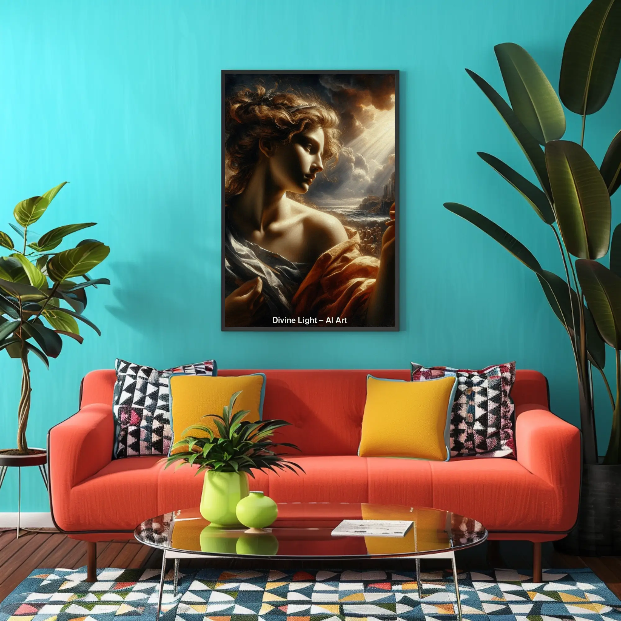 Porträt im goldenen Licht als Fine Art Print im Wohnraum
