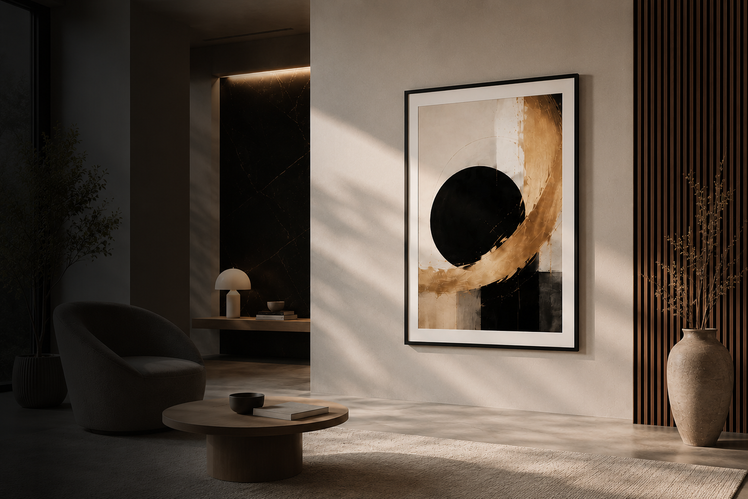 Startseiten Bild von Kikunst.shop mit moderner Wandkunst im Loft
