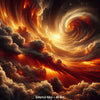 Inferno Sky – AI Art, feuriger Himmel mit Wirbel aus Licht, glühenden Wolken und epischer Energie.