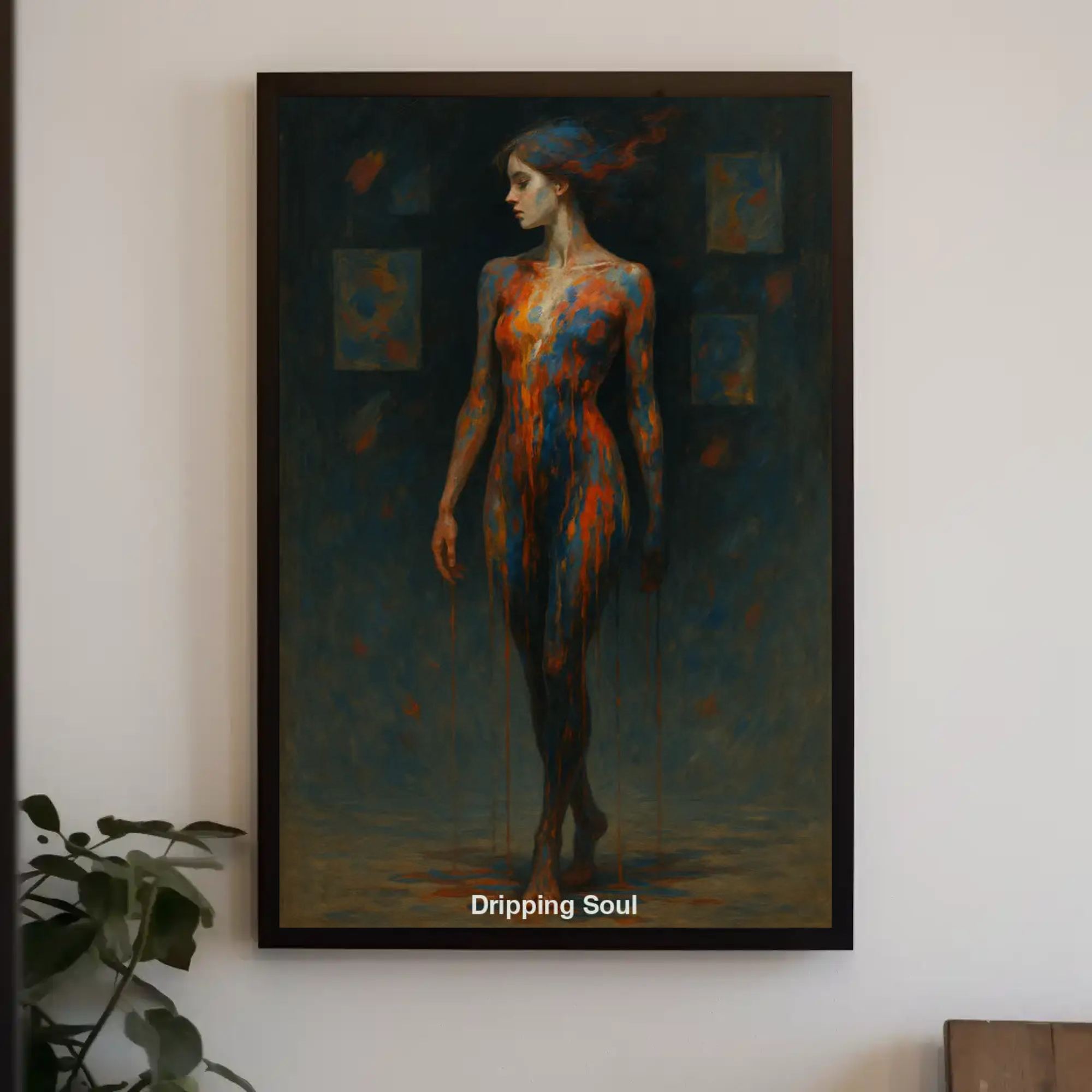Dunkles Porträt als Fine Art Print in minimalistischer Umgebung