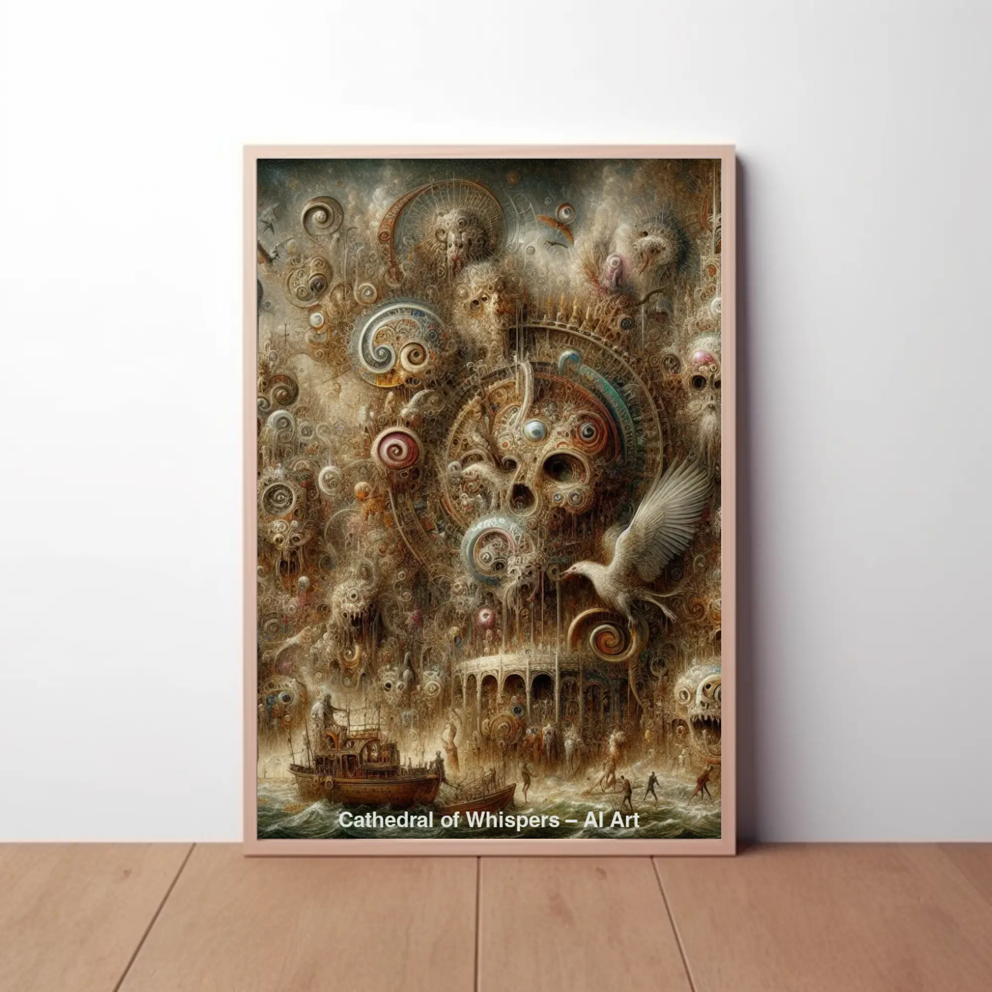 Fine Art Print mit detailreicher Struktur in modernem Wohnraum