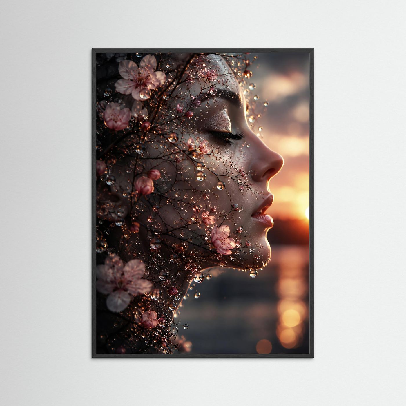 Blossom of Serenity als Kunstdruck mit Schwarzem Rahmen