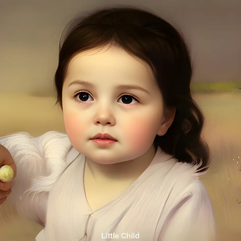 Kleines Mädchen im viktorianischen Kleid mit Spitzen und Knöpfen – KI-generiertes Porträt mit nostalgischem Flair und feinen Details.