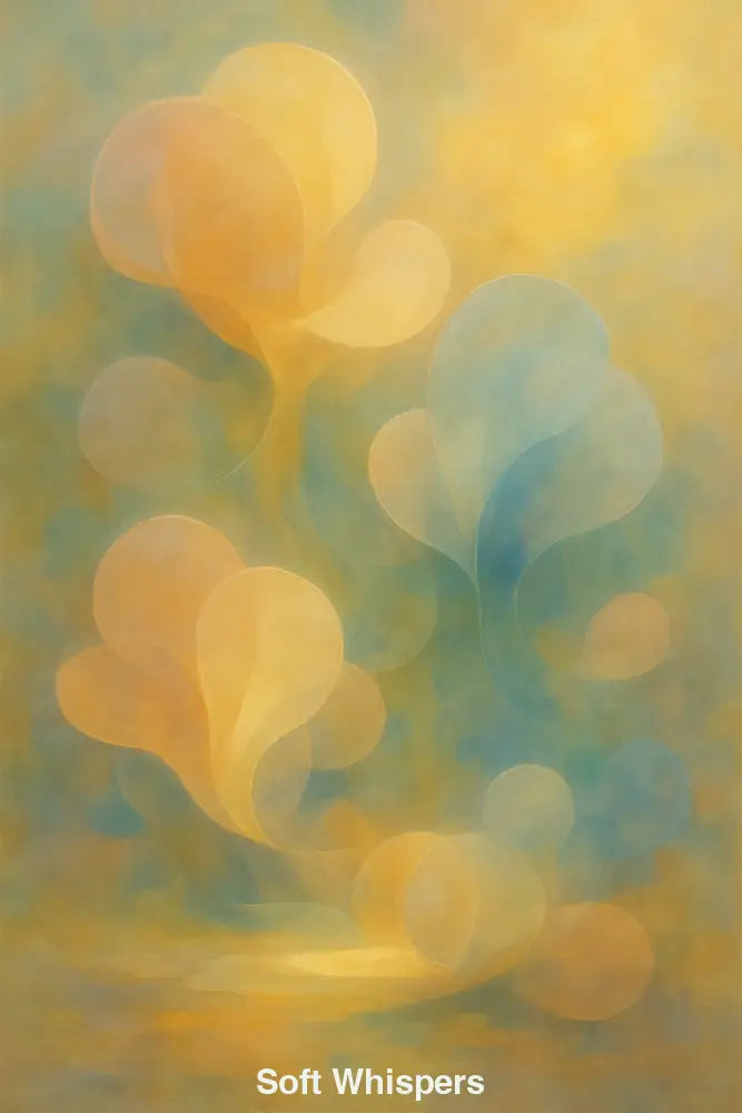 Weiche, abstrakte AI Art in sanften Farben – digitale Kunst mit meditativer Wirkung