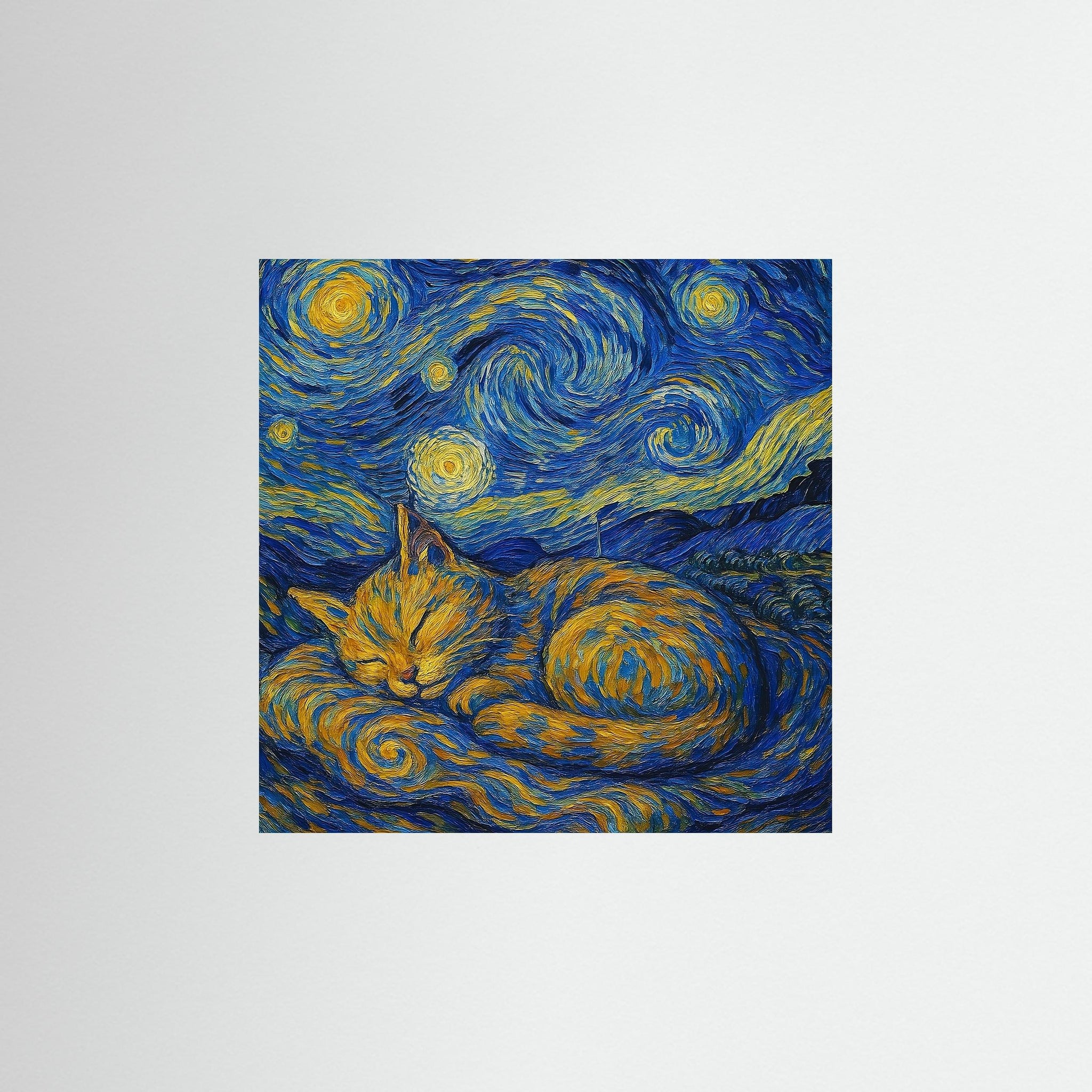 Starry Night Catnap – AI Art (Print)