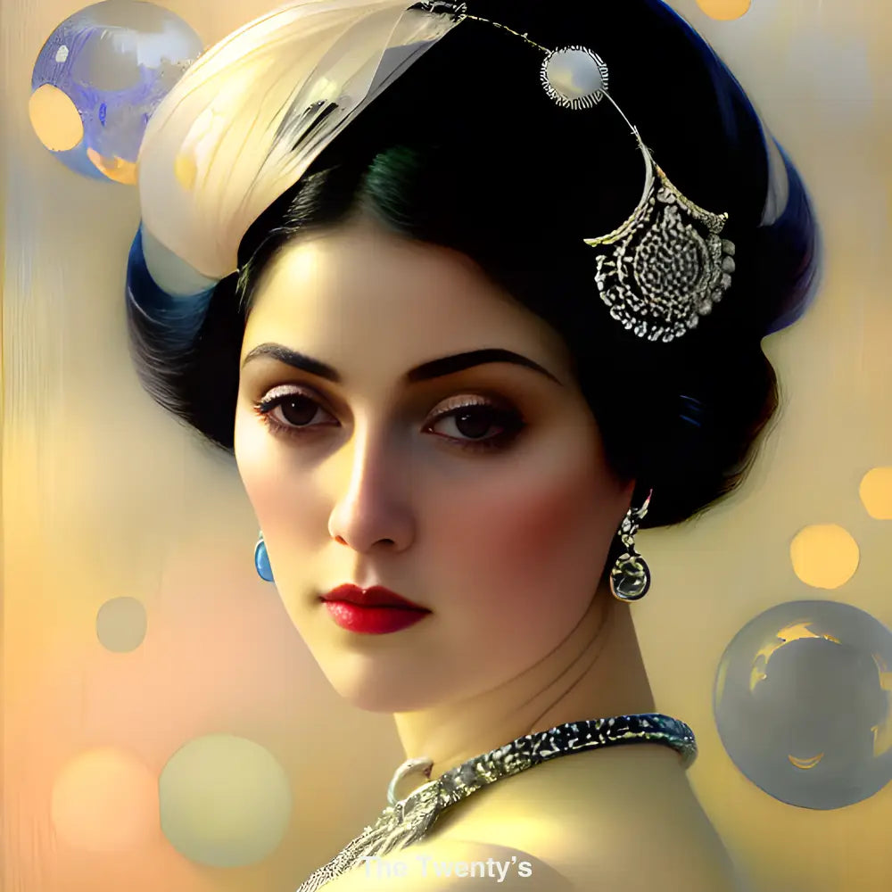 Porträt einer stilvollen Frau im Look der 1920er Jahre – KI-generiert, elegant & historisch inspiriert