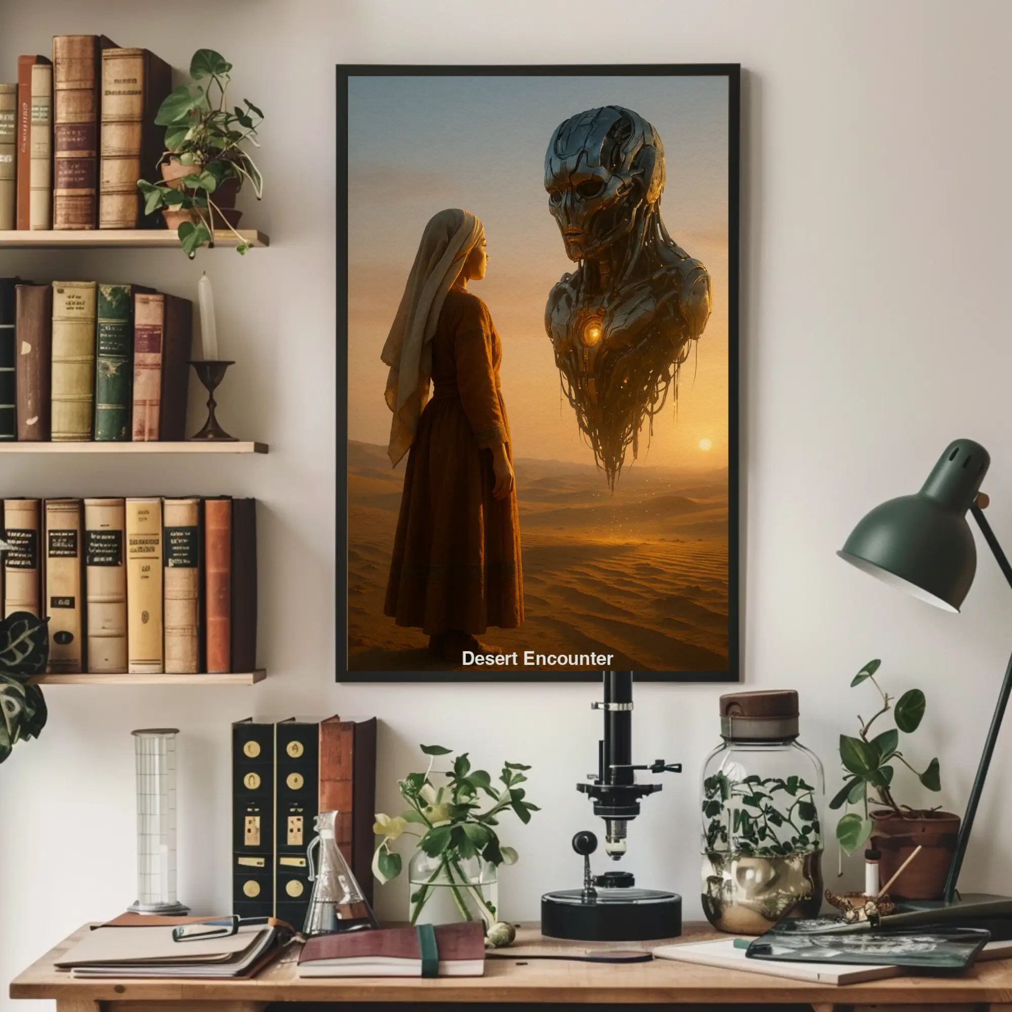 Wüstenmotiv als Fine Art Print in einem hellen Wohnzimmer