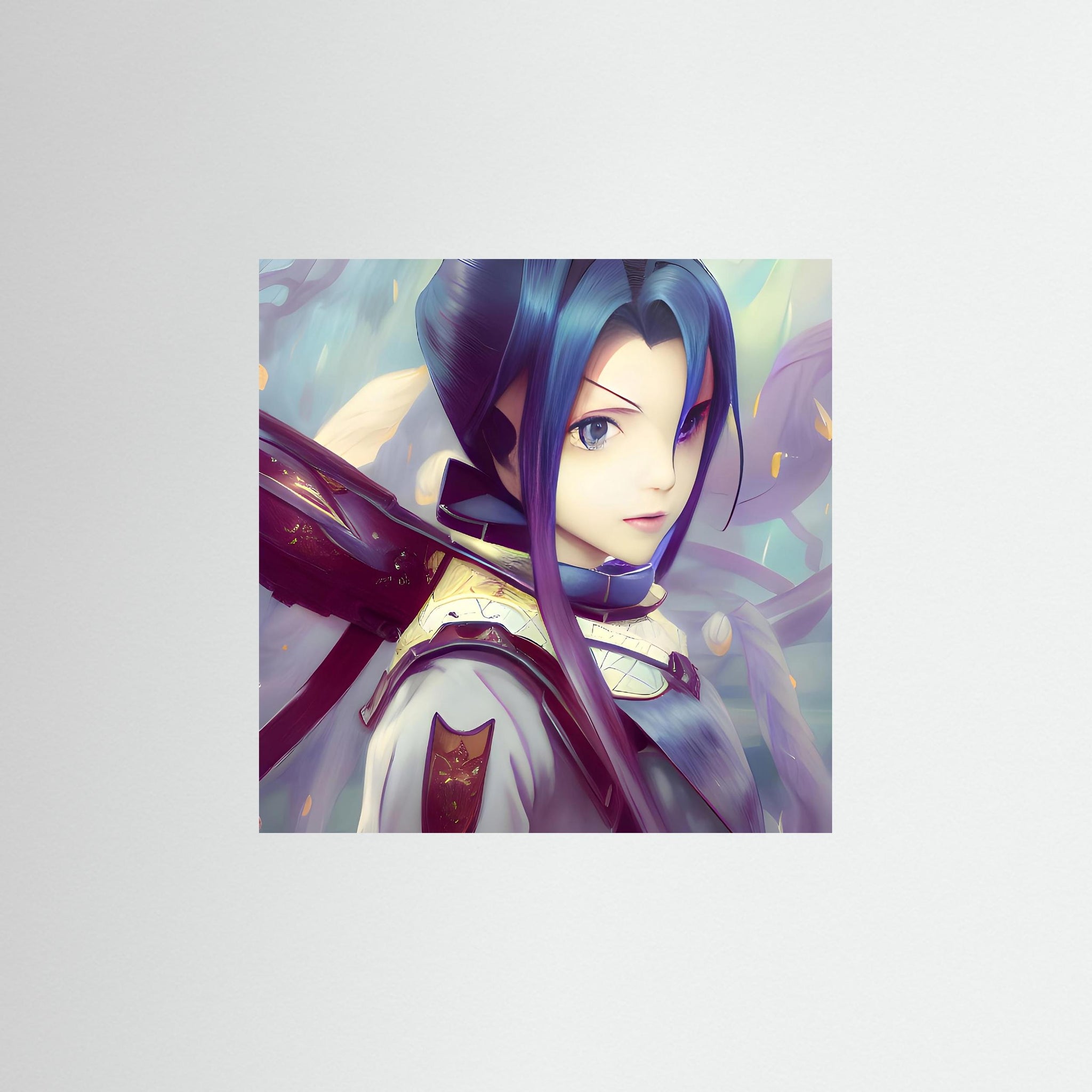 Anime Girl Fine Art Print ohne Rahmen mit stilisiertem Anime-Porträt und ausdrucksstarker Illustration im modernen Kunststil