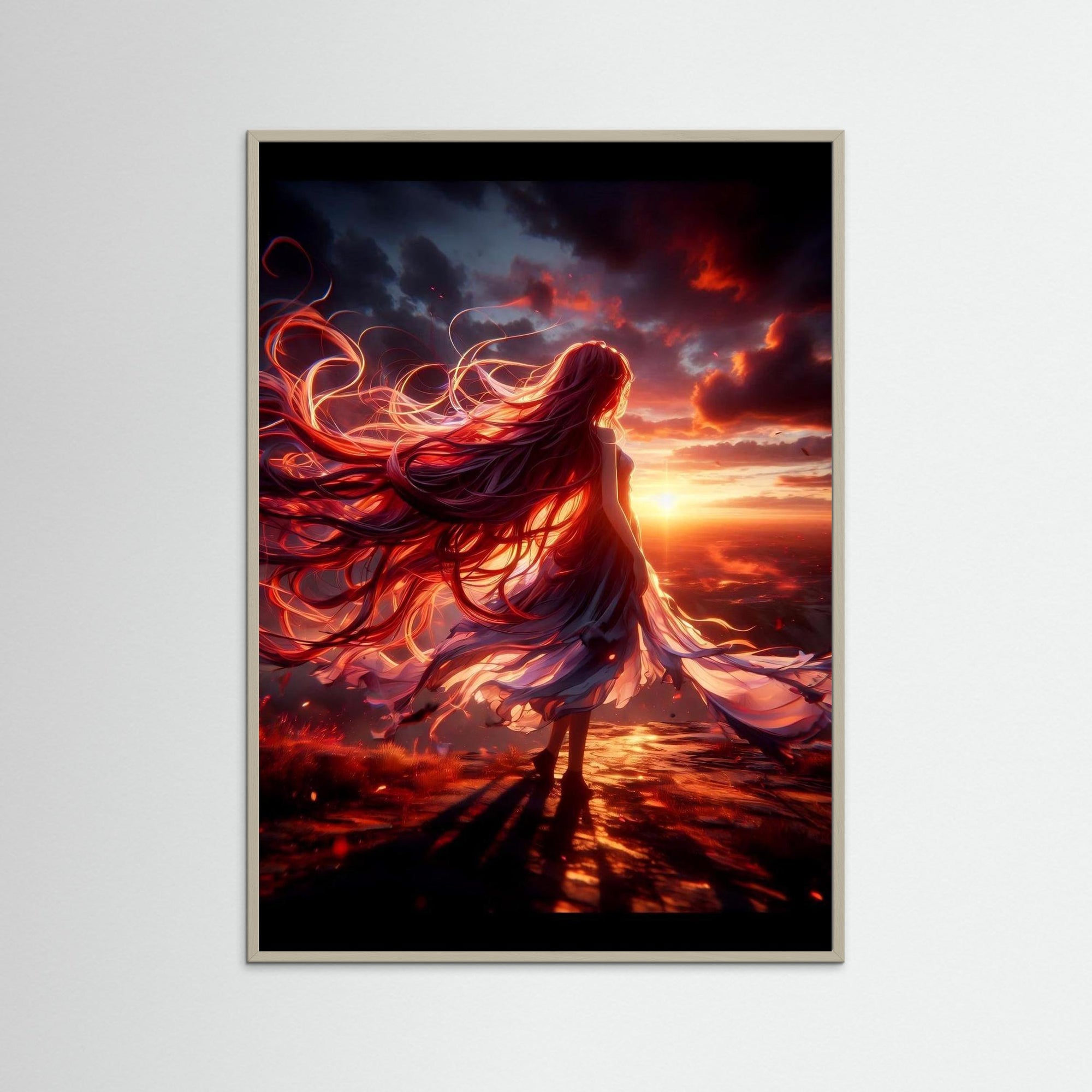 Ashes in the Wind als Kunstdruck mit grauem Echtholzrahmen