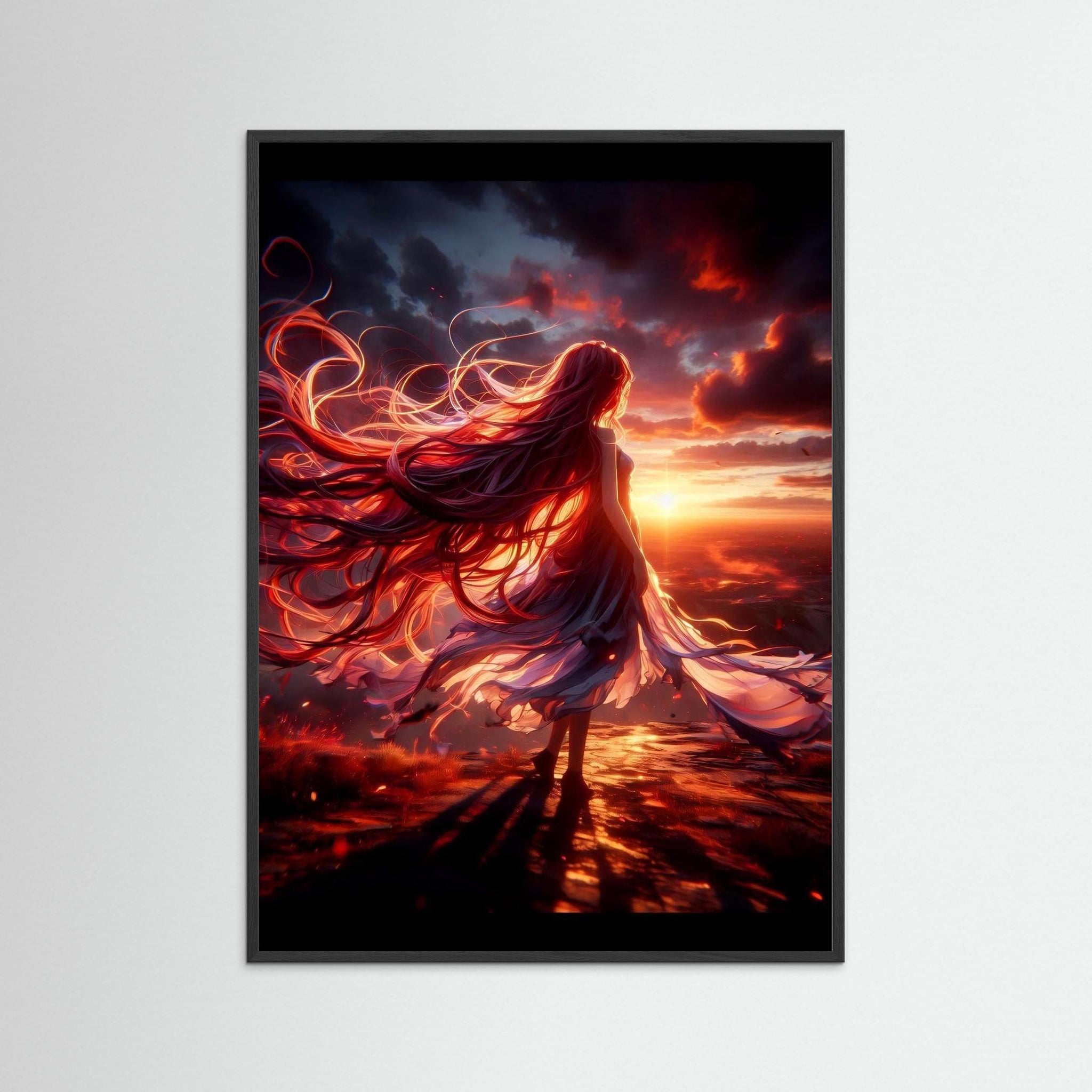 Ashes in the Wind als Kunstwerk mit schwarzem Echtholzrahmen