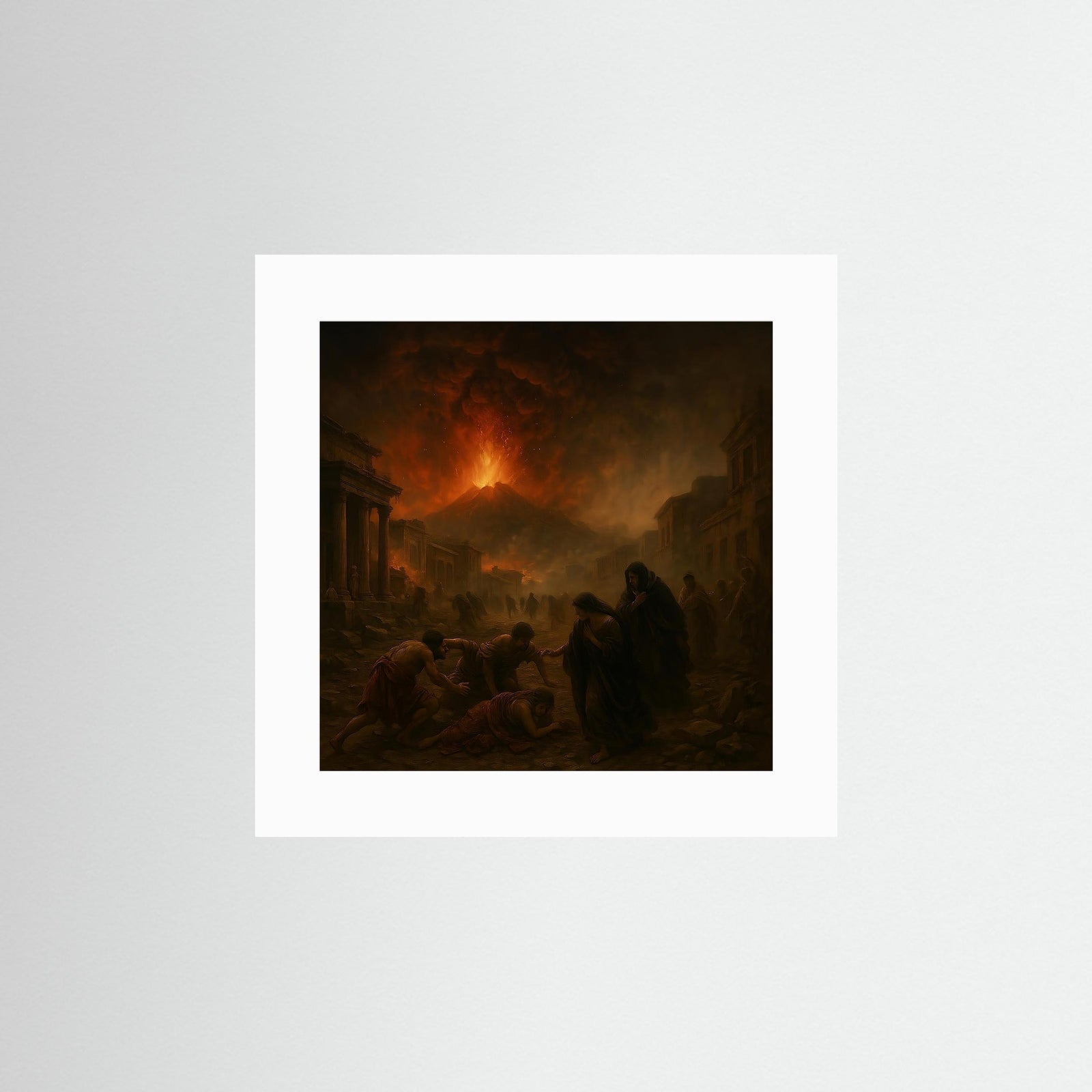 Ashes of Pompeji Fine Art Print mit weißem Passepartout in rahmenloser Ausführung