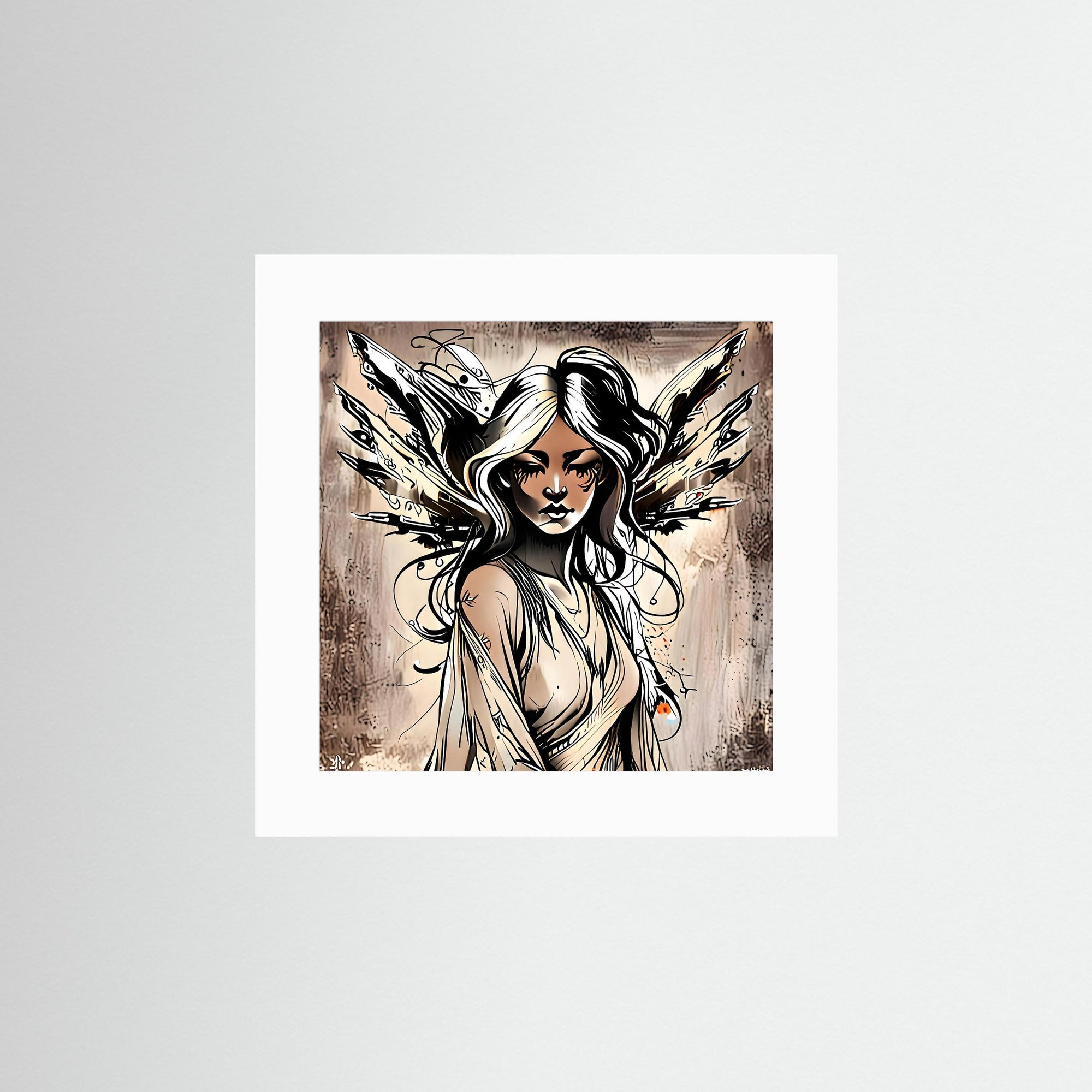 Ashwing Fine Art Print mit weißem Passepartout in rahmenloser Ausführung