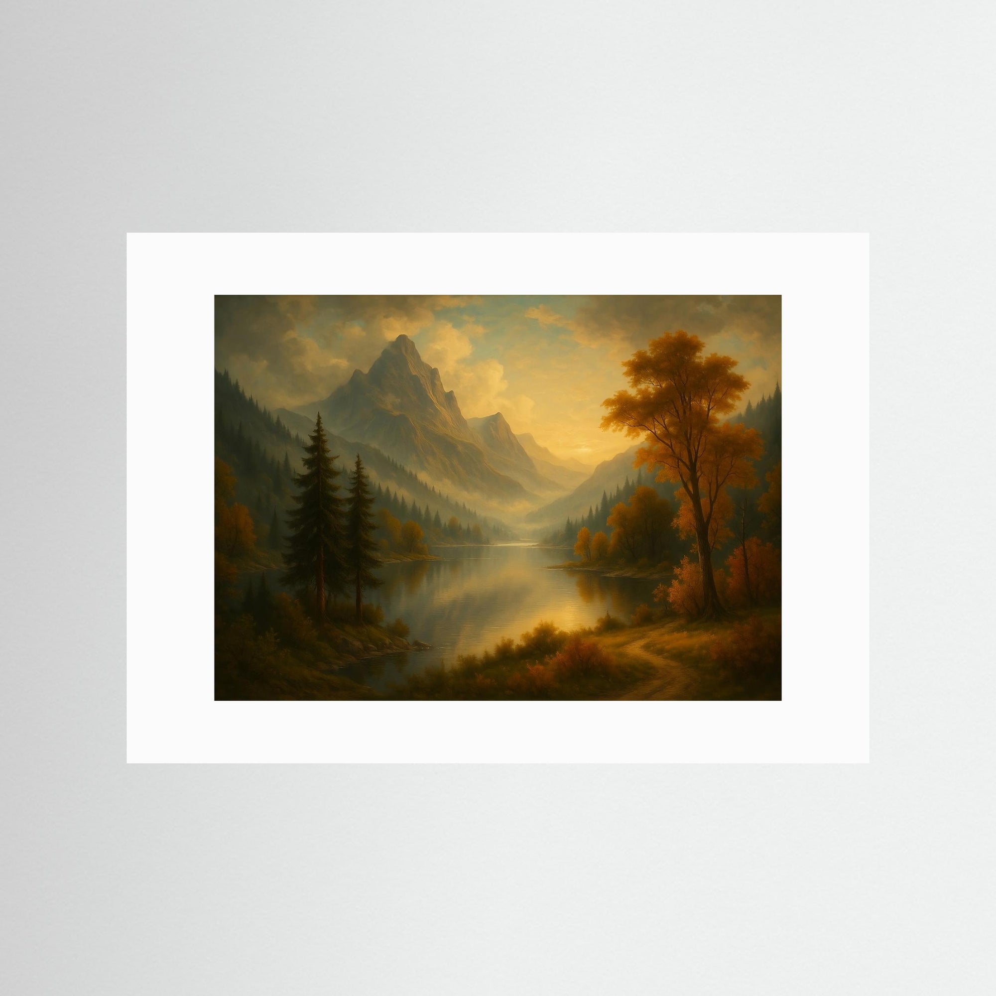 Autumn Tranquility Fine Art Print mit weißem Passepartout in rahmenloser Ausführung