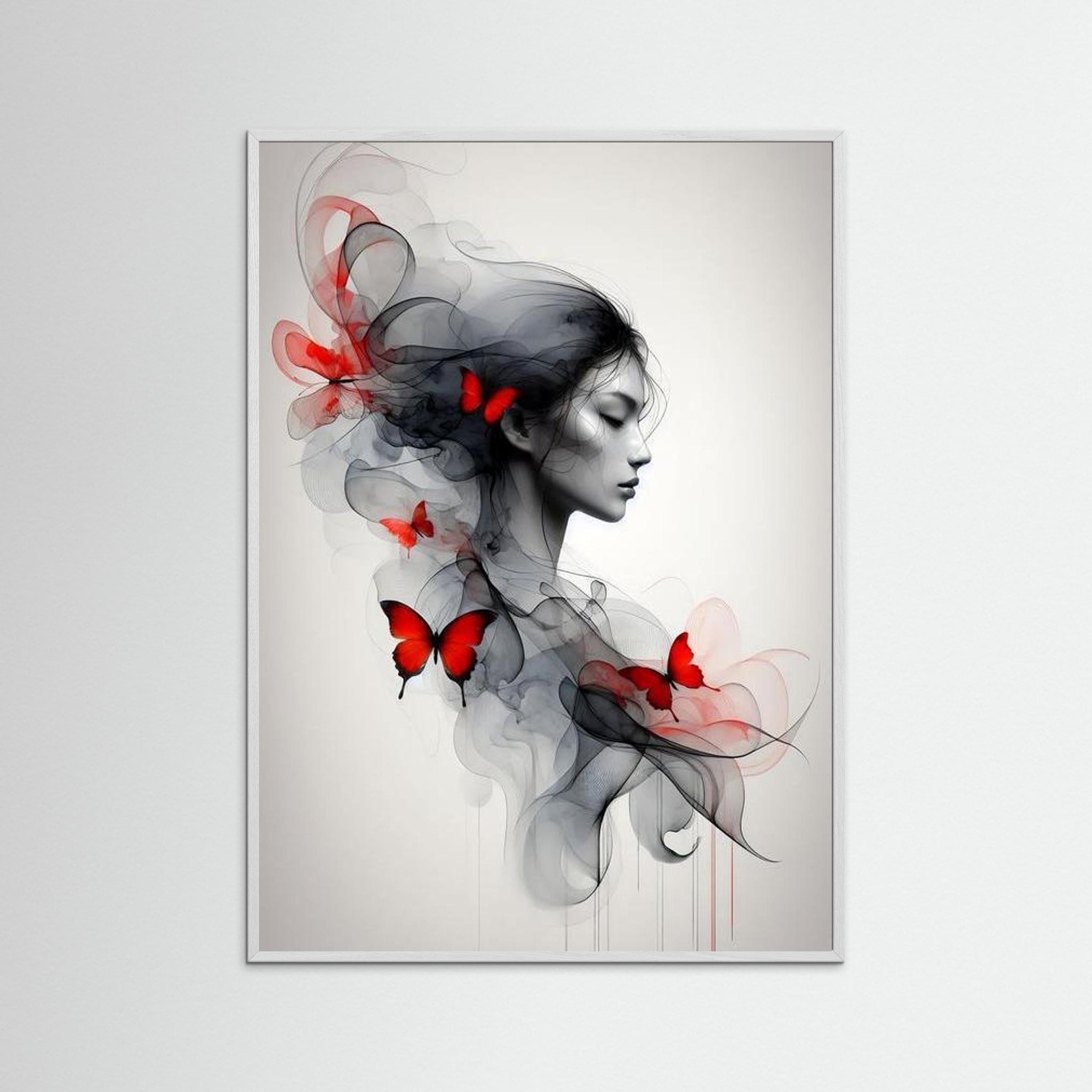 Whispering Red Wings – AI Art (Print)