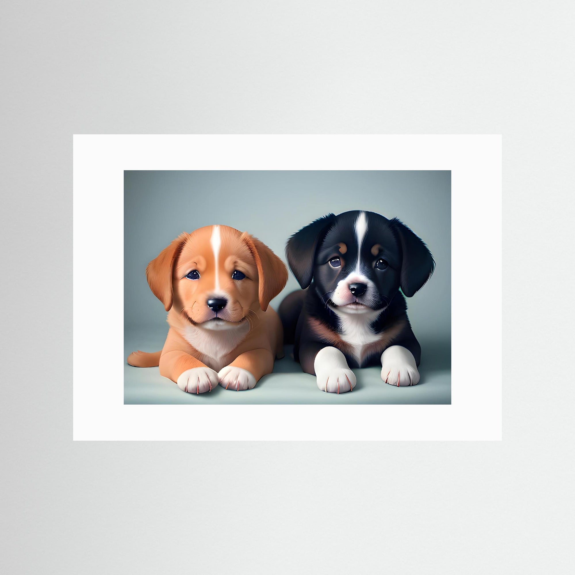 Best Buddies Fine Art Print mit weißem Passepartout in rahmenloser Ausführung