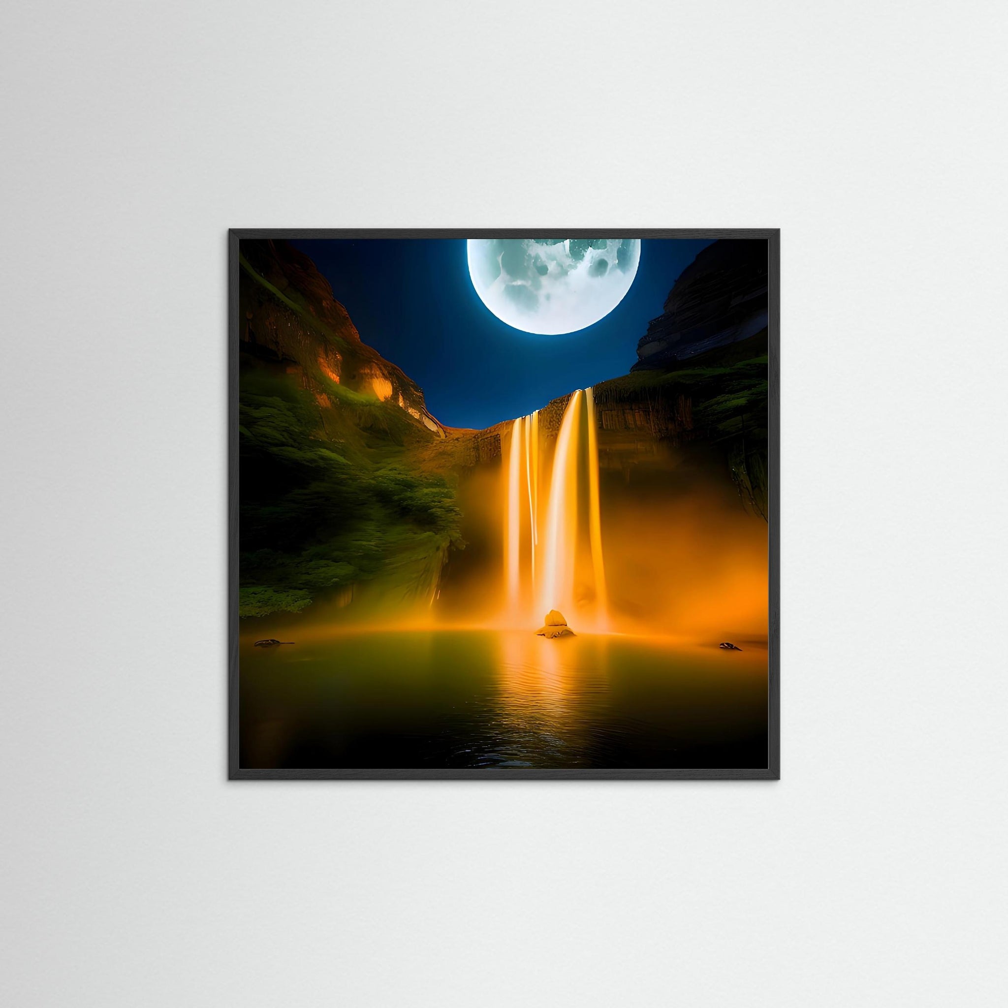 Lunar Falls – AI Art (Print)