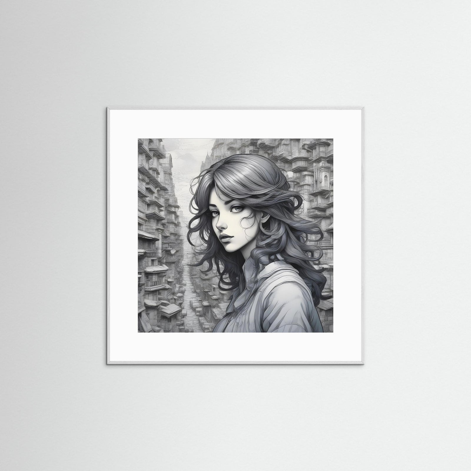 black-and-white-portrait-fine-art-print-weisser-echtholzrahmen-weisses-passepartout