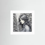 Black and White Portrait Fine Art Print mit weißem Passepartout in rahmenloser Ausführung