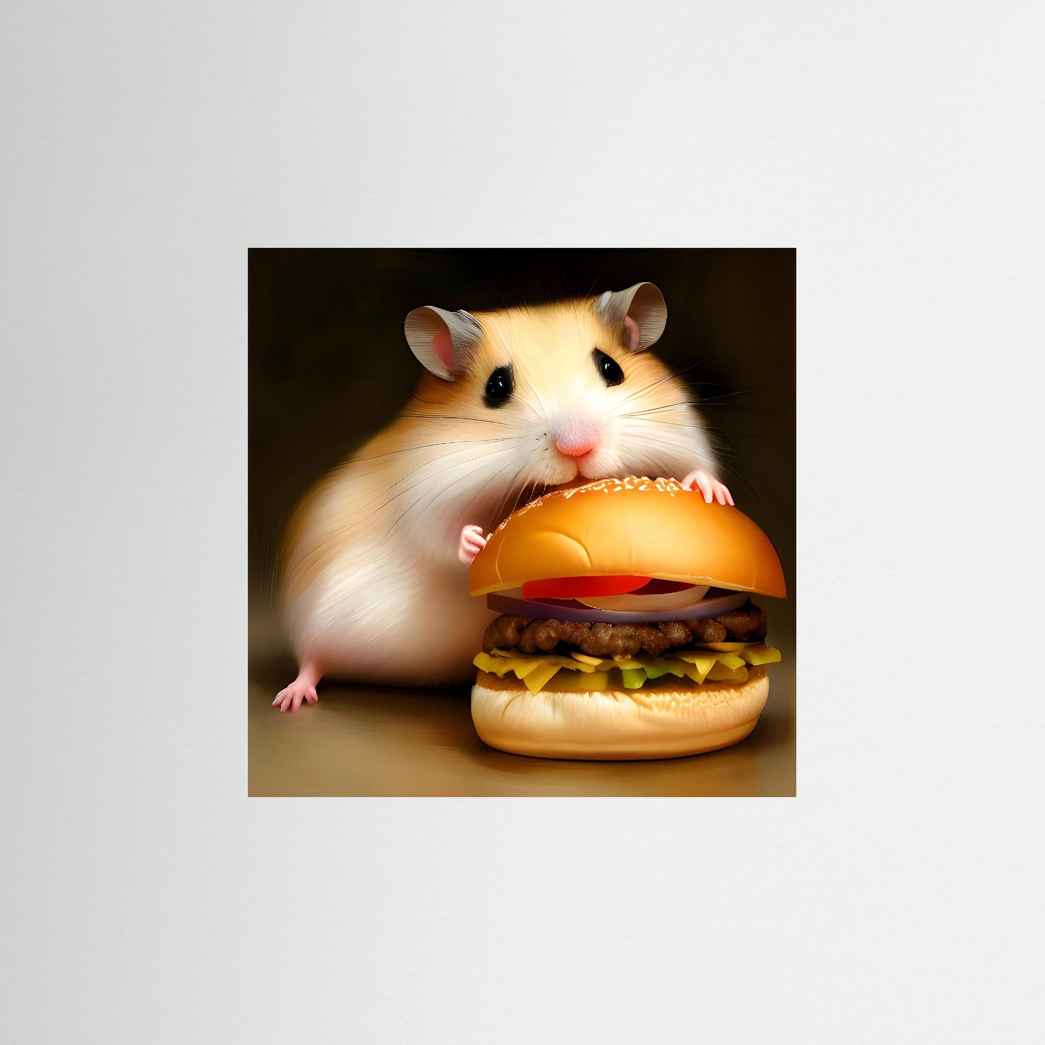 Rahmenloses Kunstmotiv mit dem Titel Burger Mouse