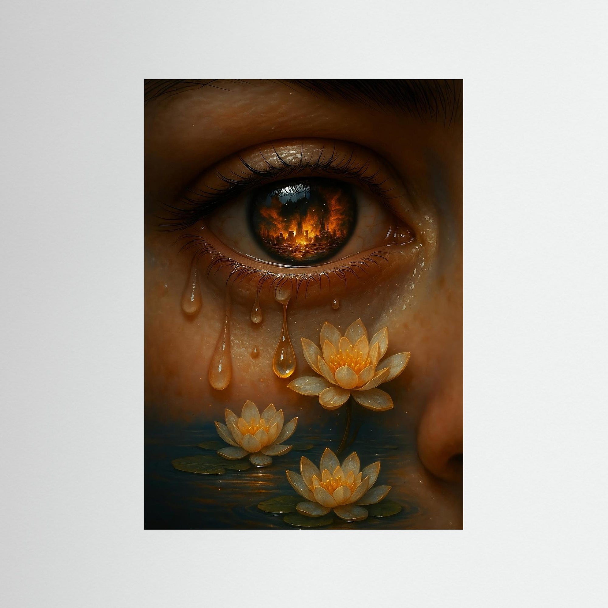 Burning Reflection als rahmenloses Kunstwerk