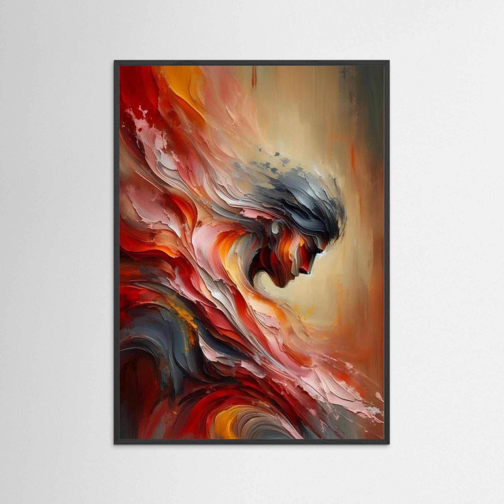 Carried by Fire als Kunstwerk mit schwarzem Echtholzrahmen