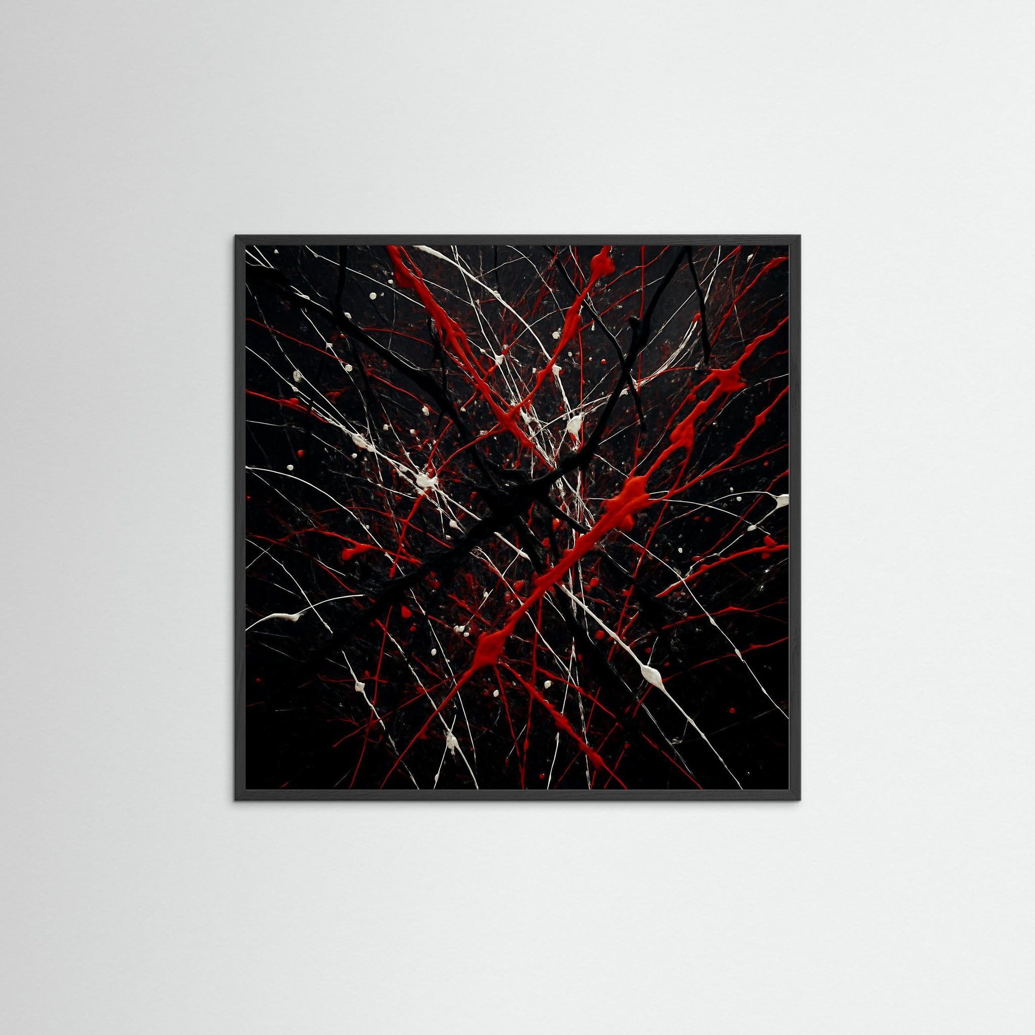 Chaos Strings als Kunstmotiv mit schwarzem Echtholzrahmen