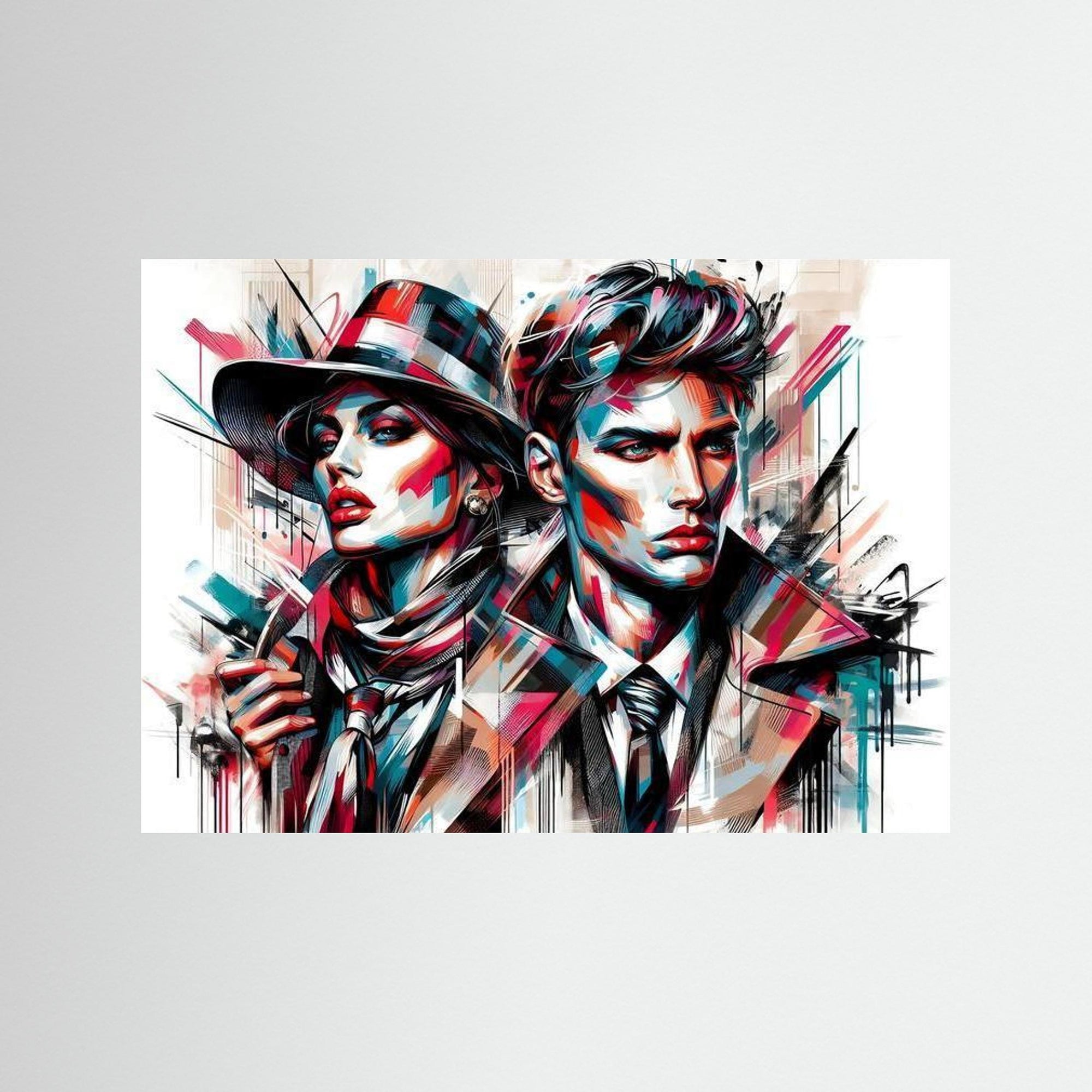 City Pulse Duo als rahmenlose Wandkunst