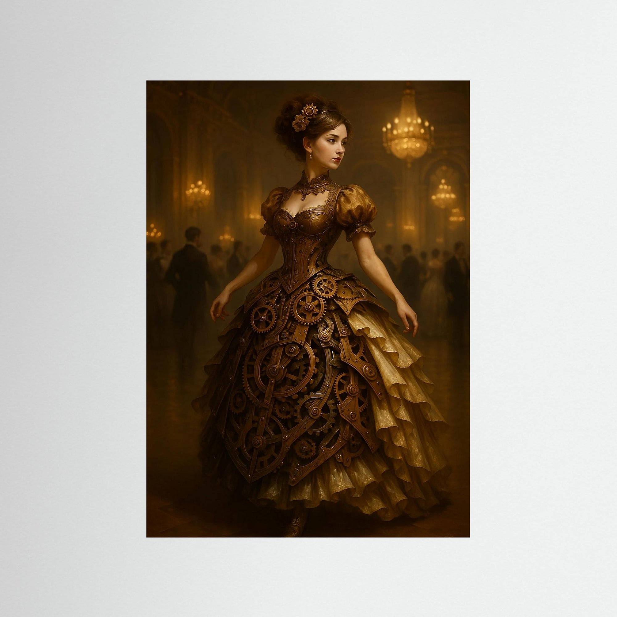 Clockwork Elegance at the Grand Ball als rahmenlose Wandkunst