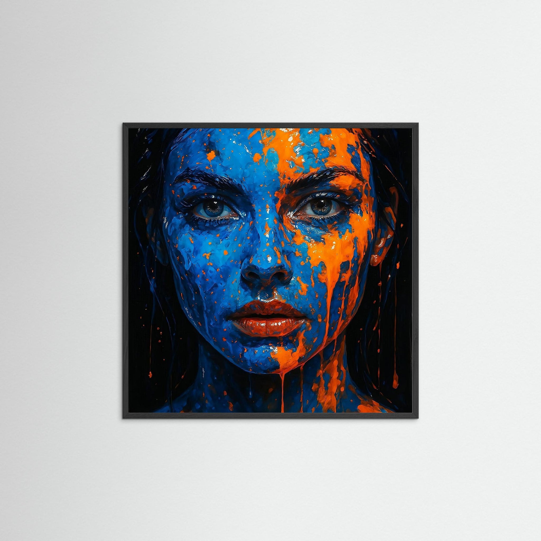 Color Clash als Wandbild mit schwarzem Echtholzrahmen