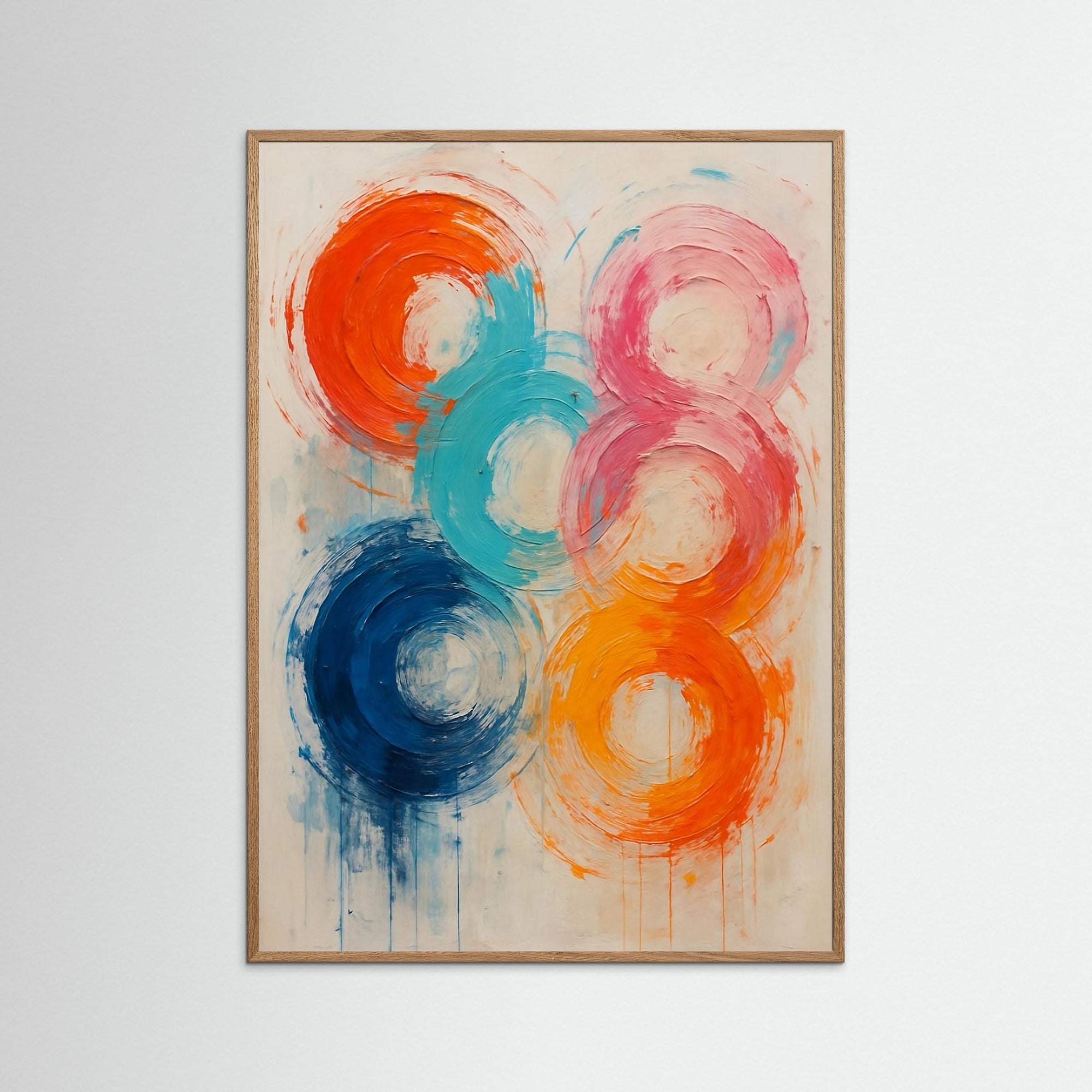 Color Echo als gerahmtes Kunstmotiv mit weißem Echtholzrahmen