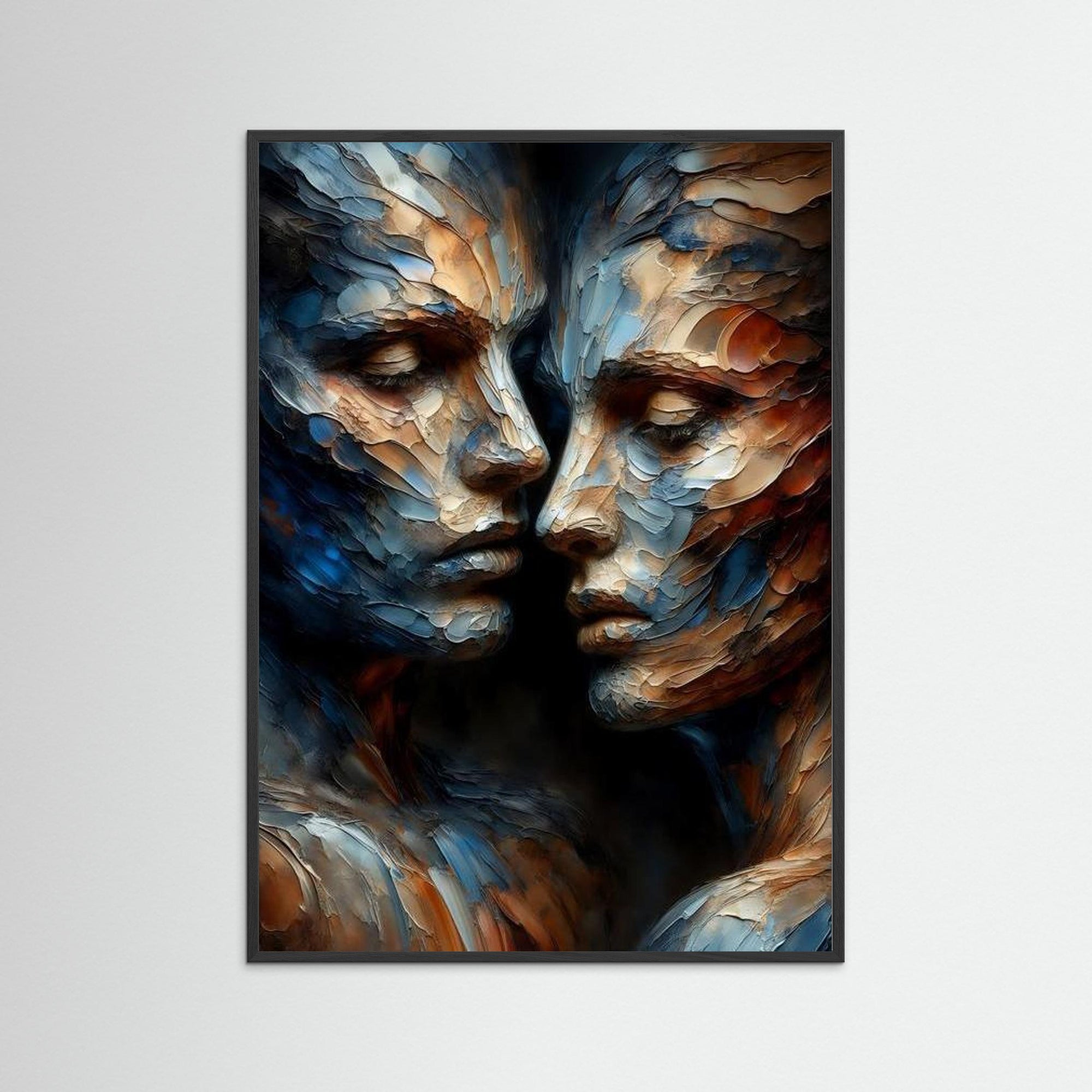 Confrontation of Being als Kunstwerk mit schwarzem Echtholzrahmen