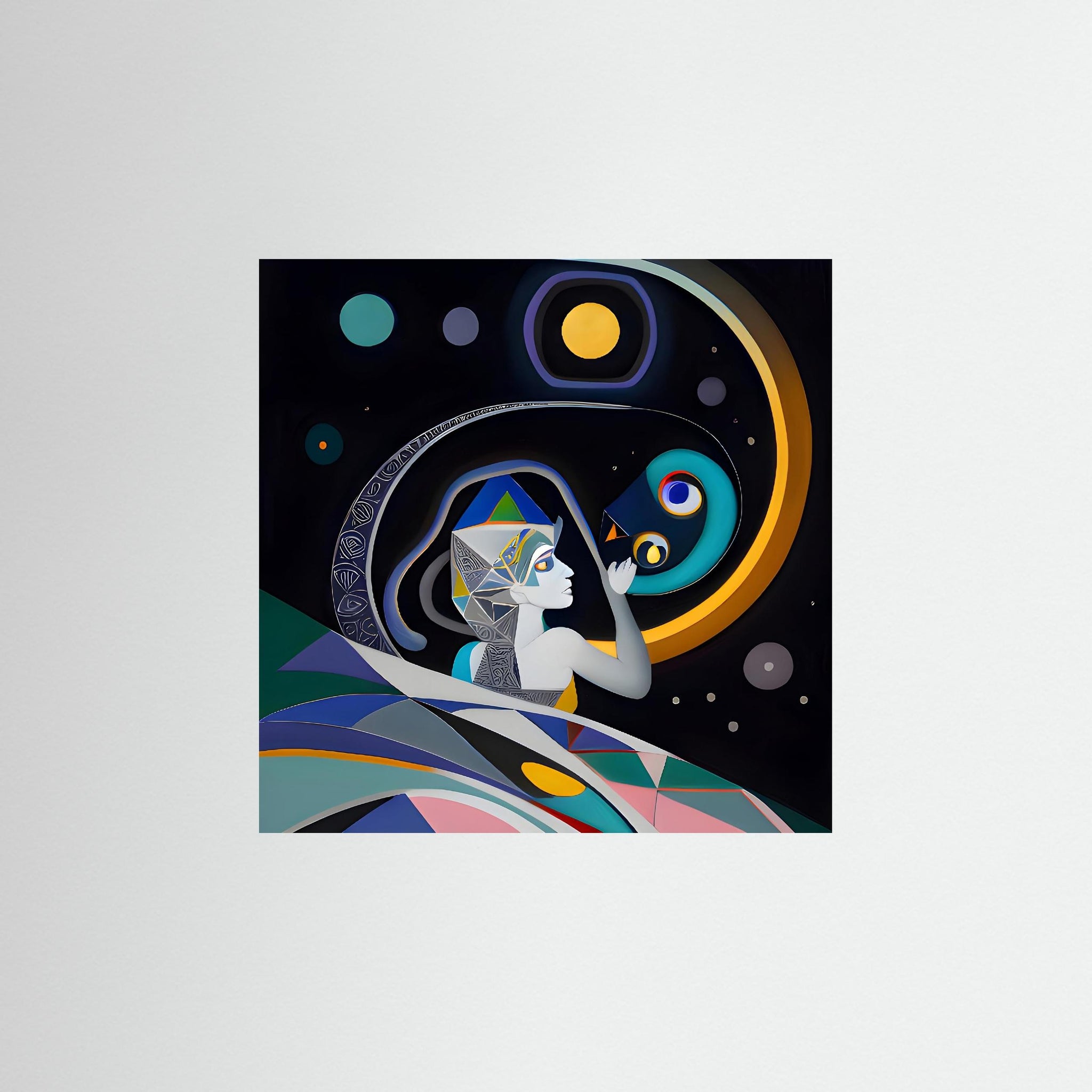 Cosmic Whispering Guardian als rahmenlose Wandkunst
