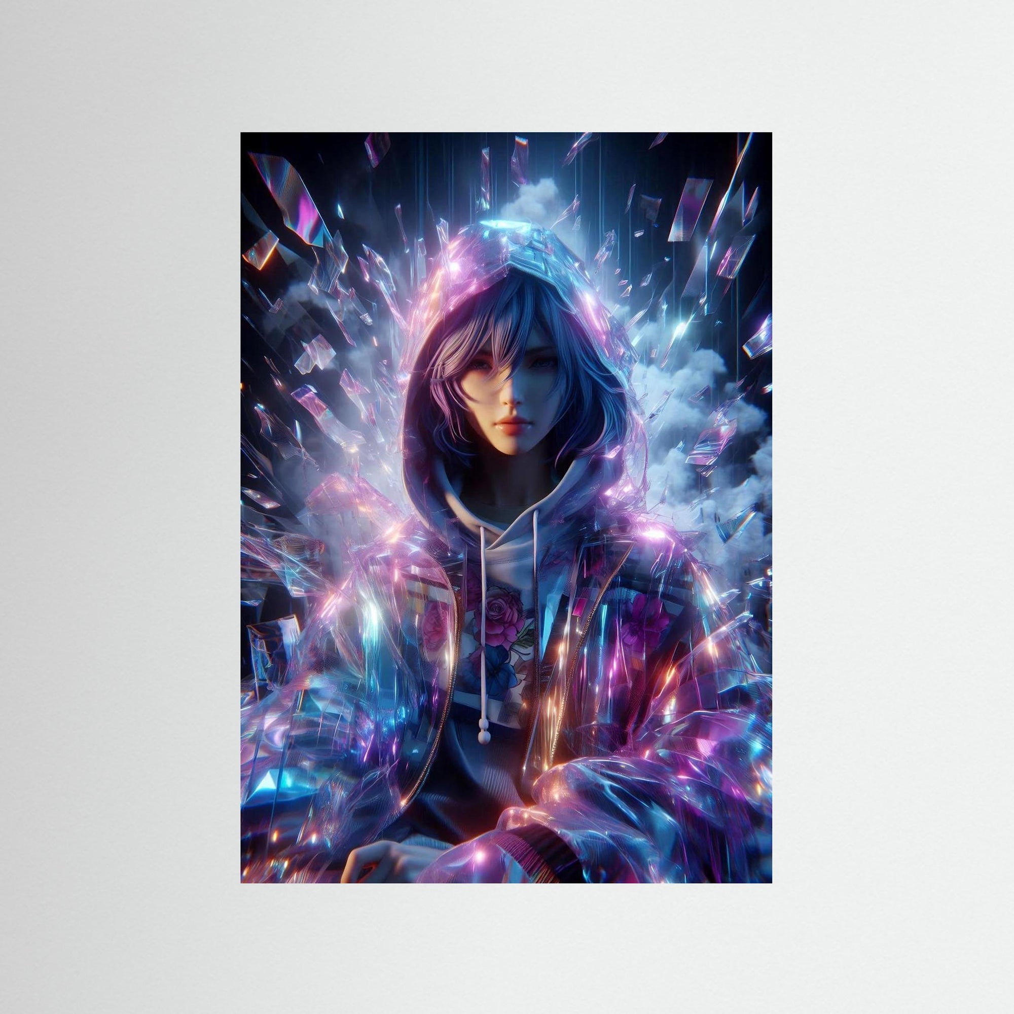 Crystal Pulse als rahmenlose Wandkunst