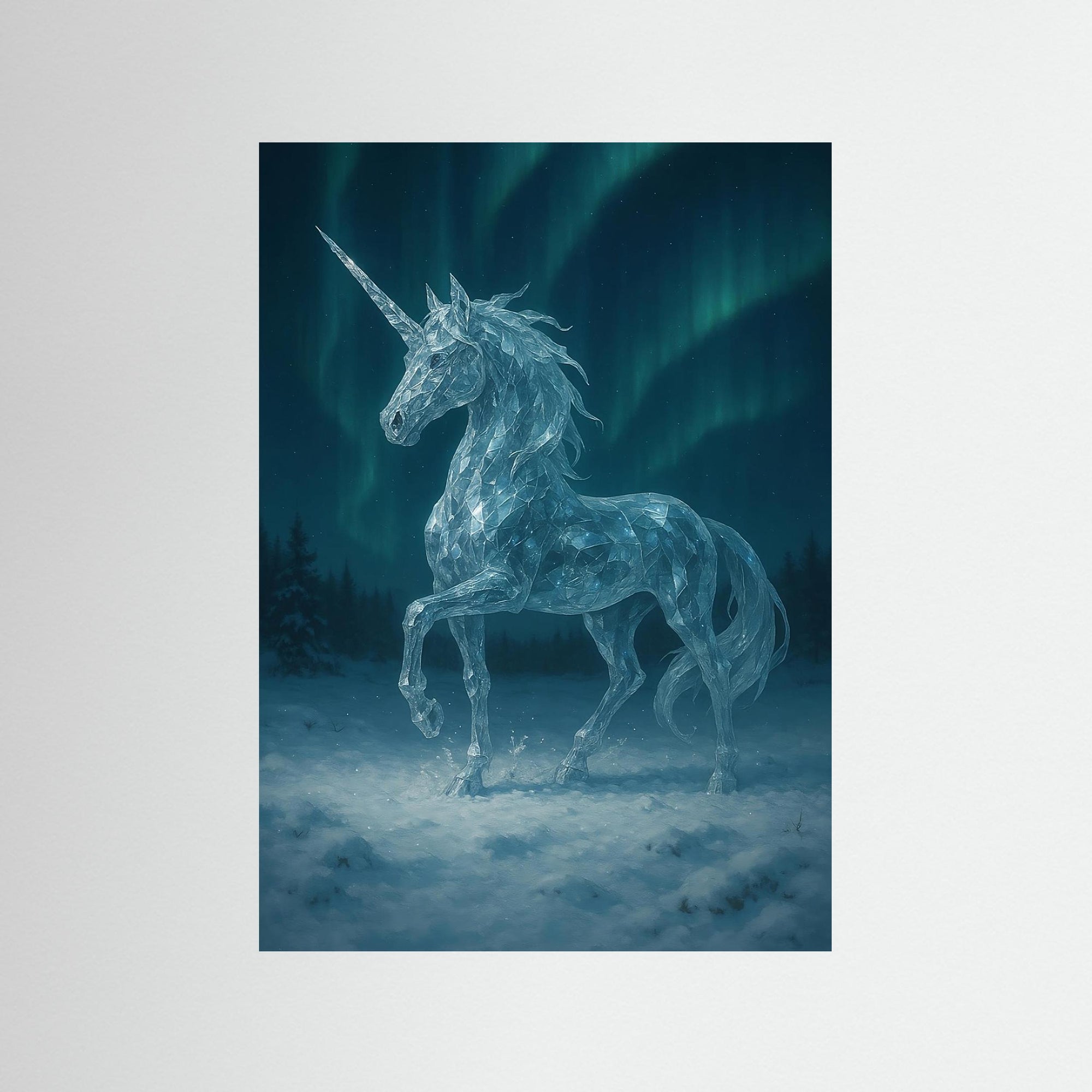 Crystal Unicorn of the North als rahmenlose Wandkunst