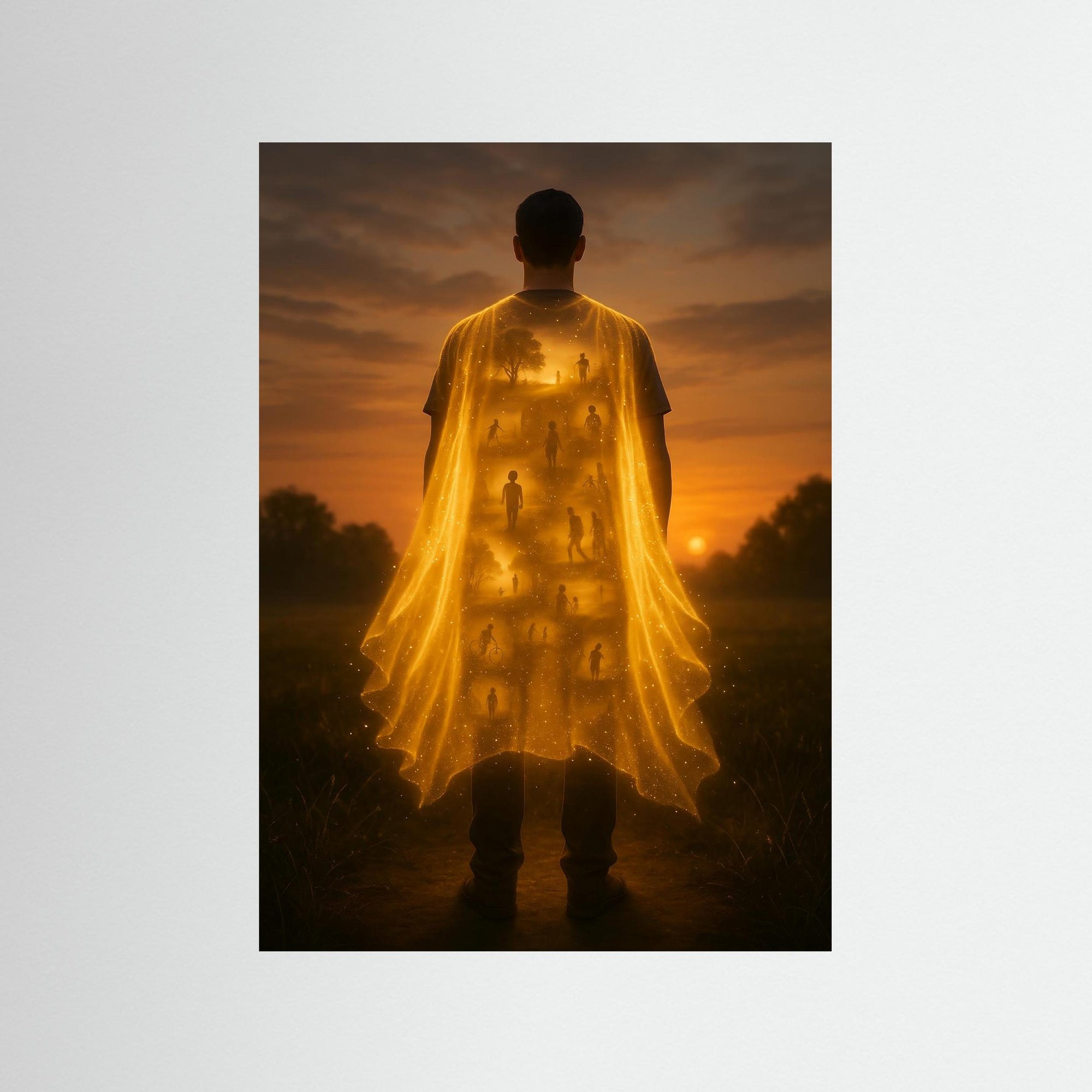 Golden Echoes of Time – AI Art (Print)