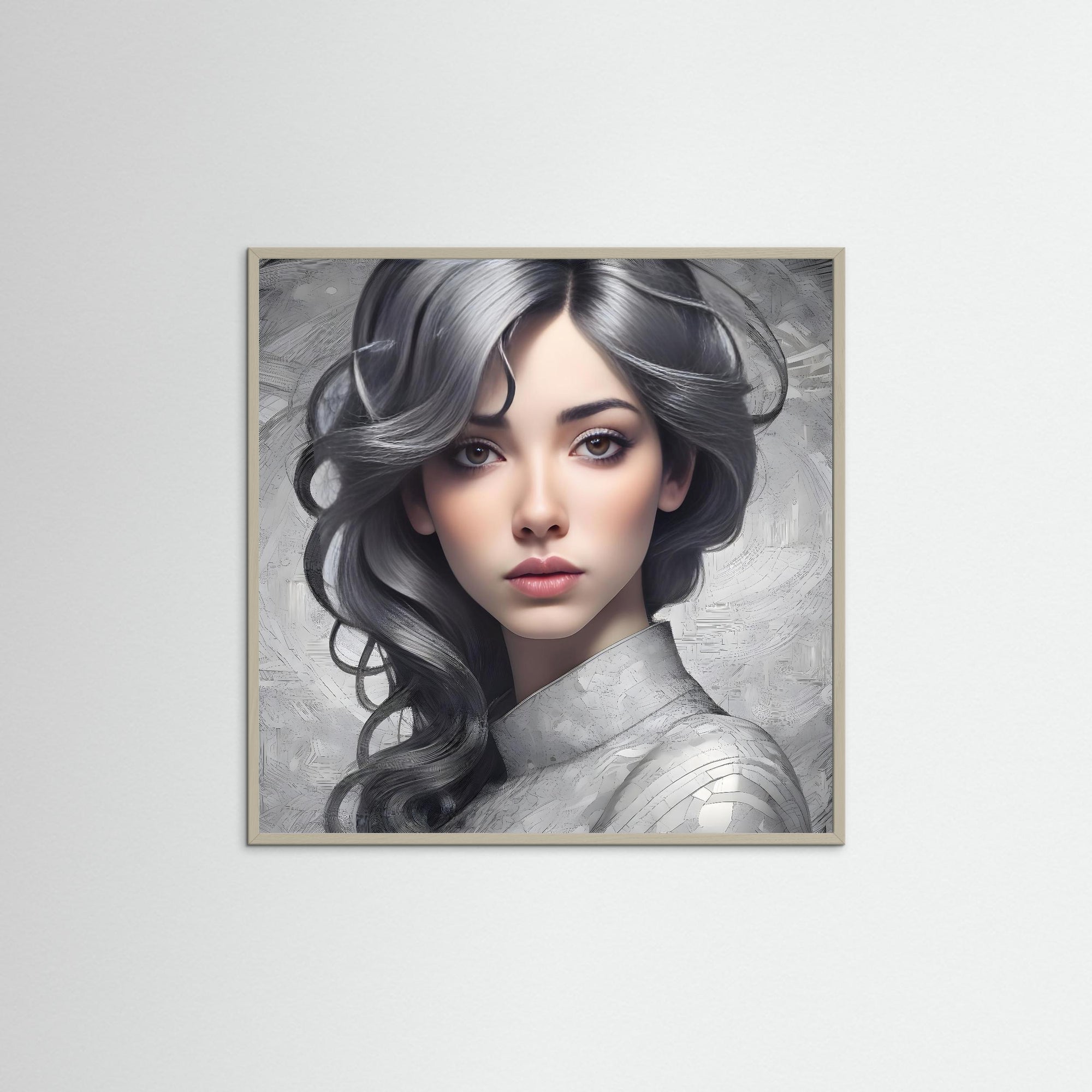 Deep Secret als Wandbild mit grauem Echtholzrahmen