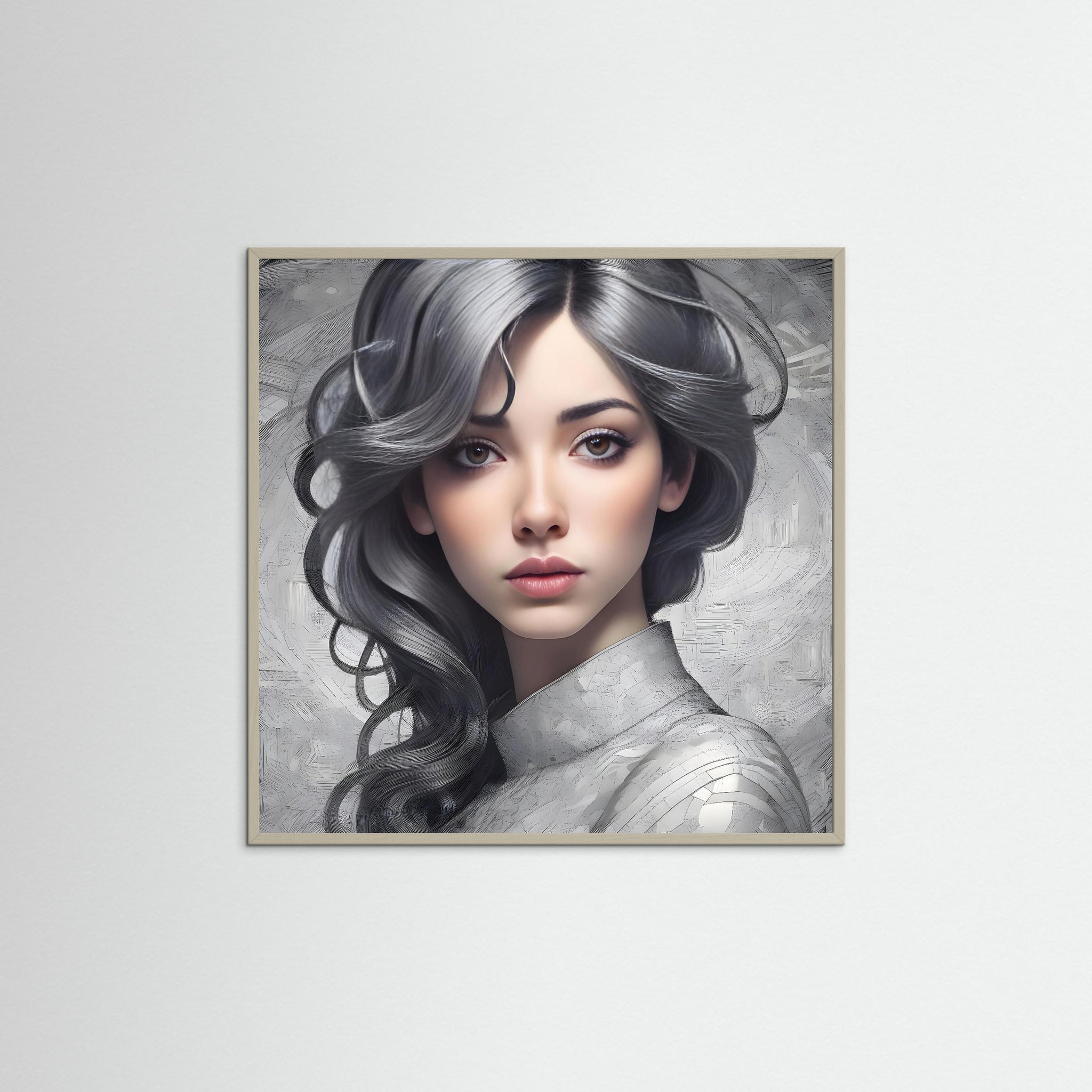 Deep Secret als Wandbild mit grauem Echtholzrahmen